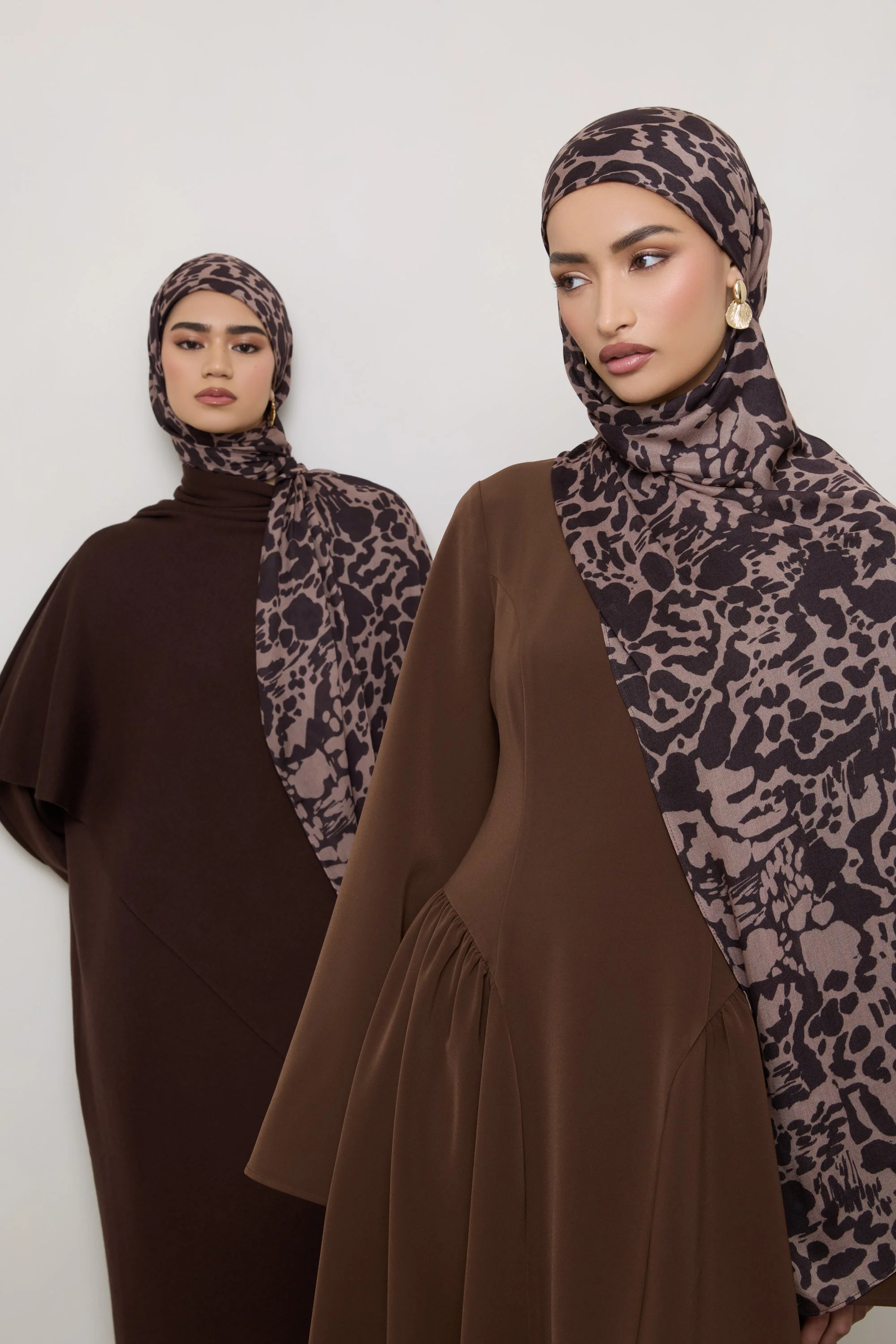 Printed Modal Hijab - Chocolate Spots - Image 4