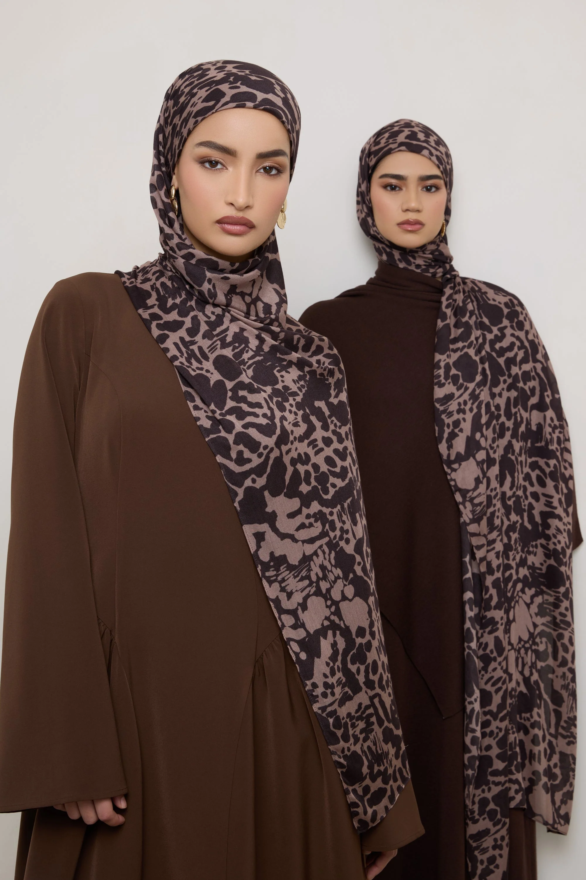 Printed Modal Hijab - Chocolate Spots - Image 6