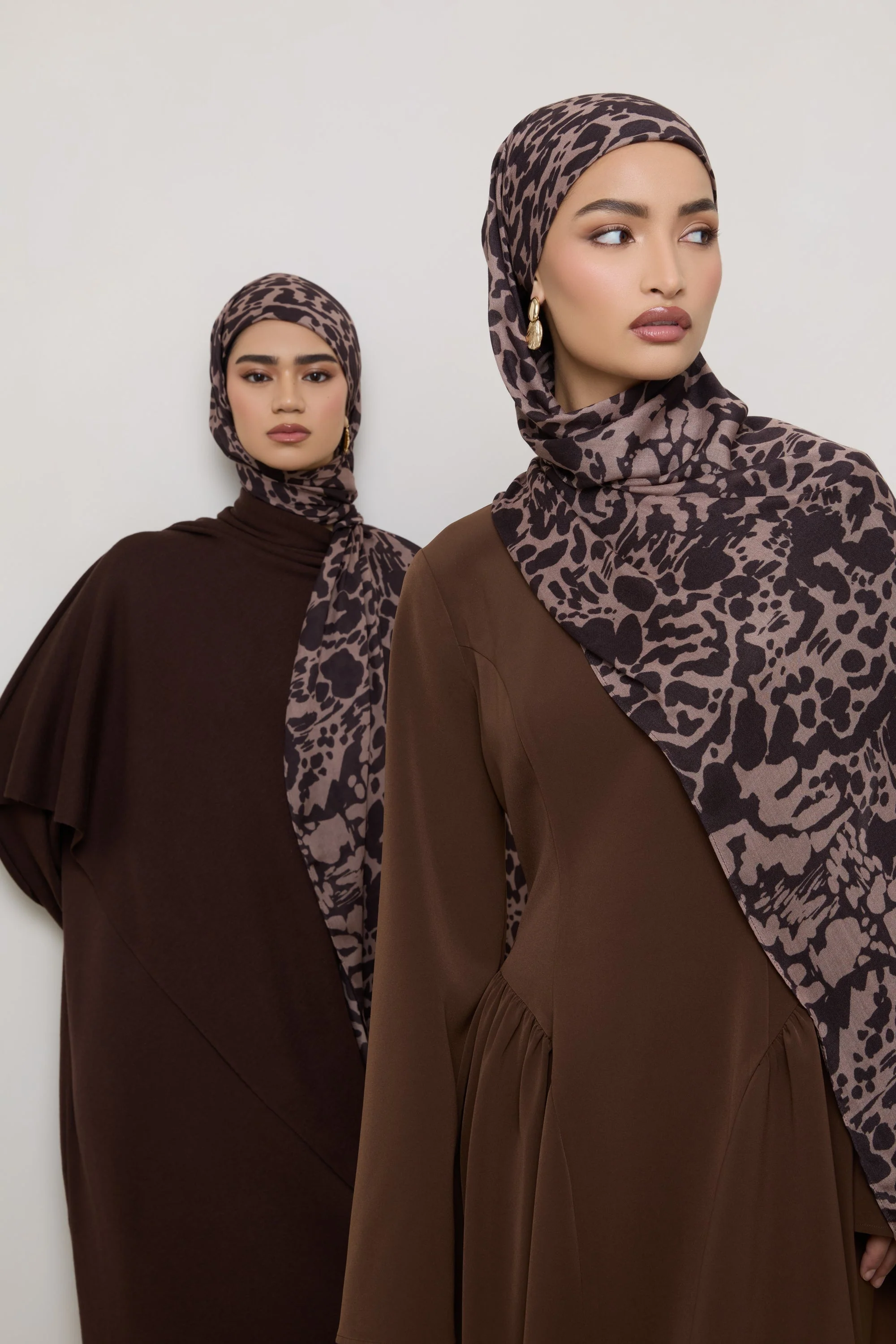 Printed Modal Hijab - Chocolate Spots - Image 8