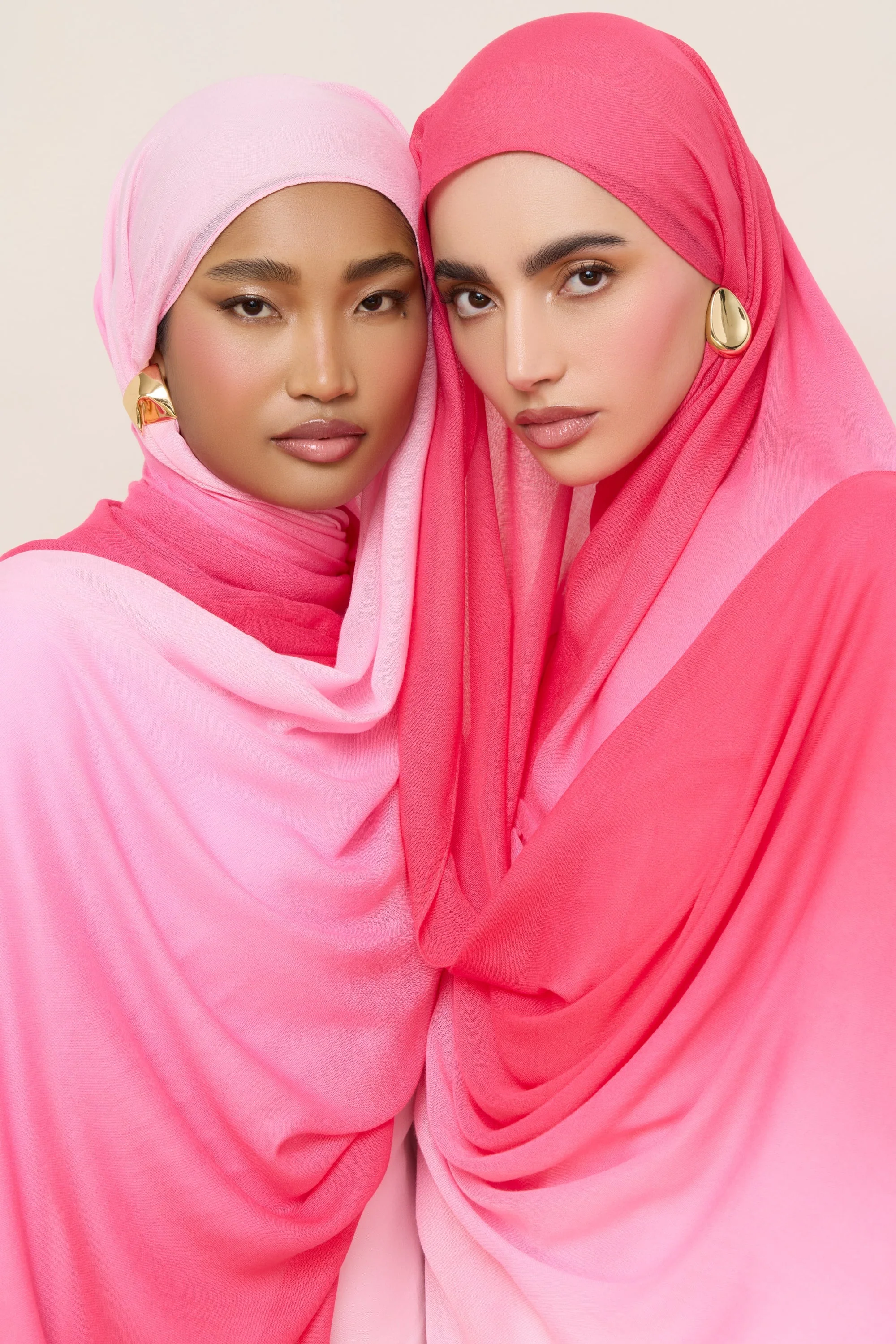 Ombre Modal Hijab - Coral - Image 4