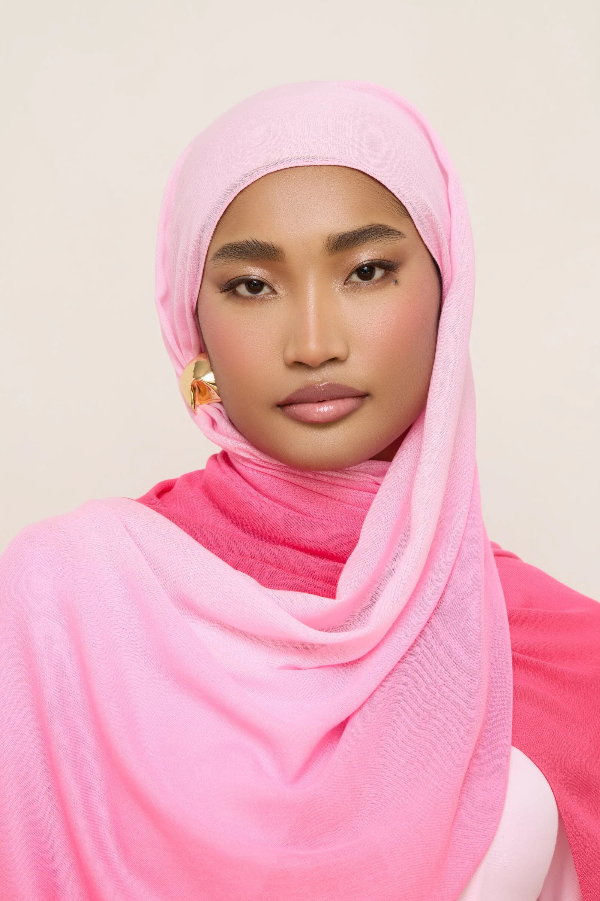 Ombre Modal Hijab - Coral - Image 6