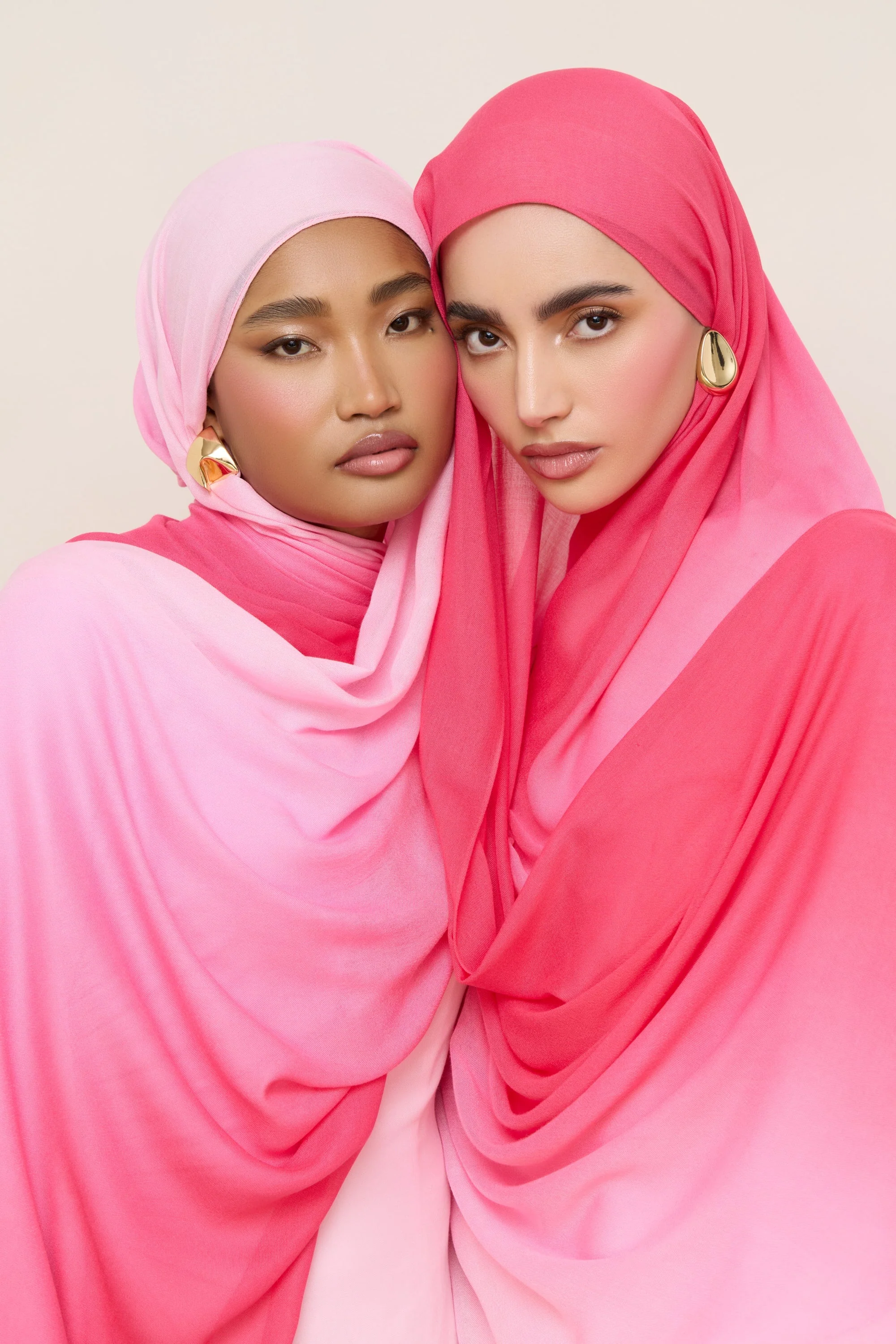 Ombre Modal Hijab - Coral - Image 7