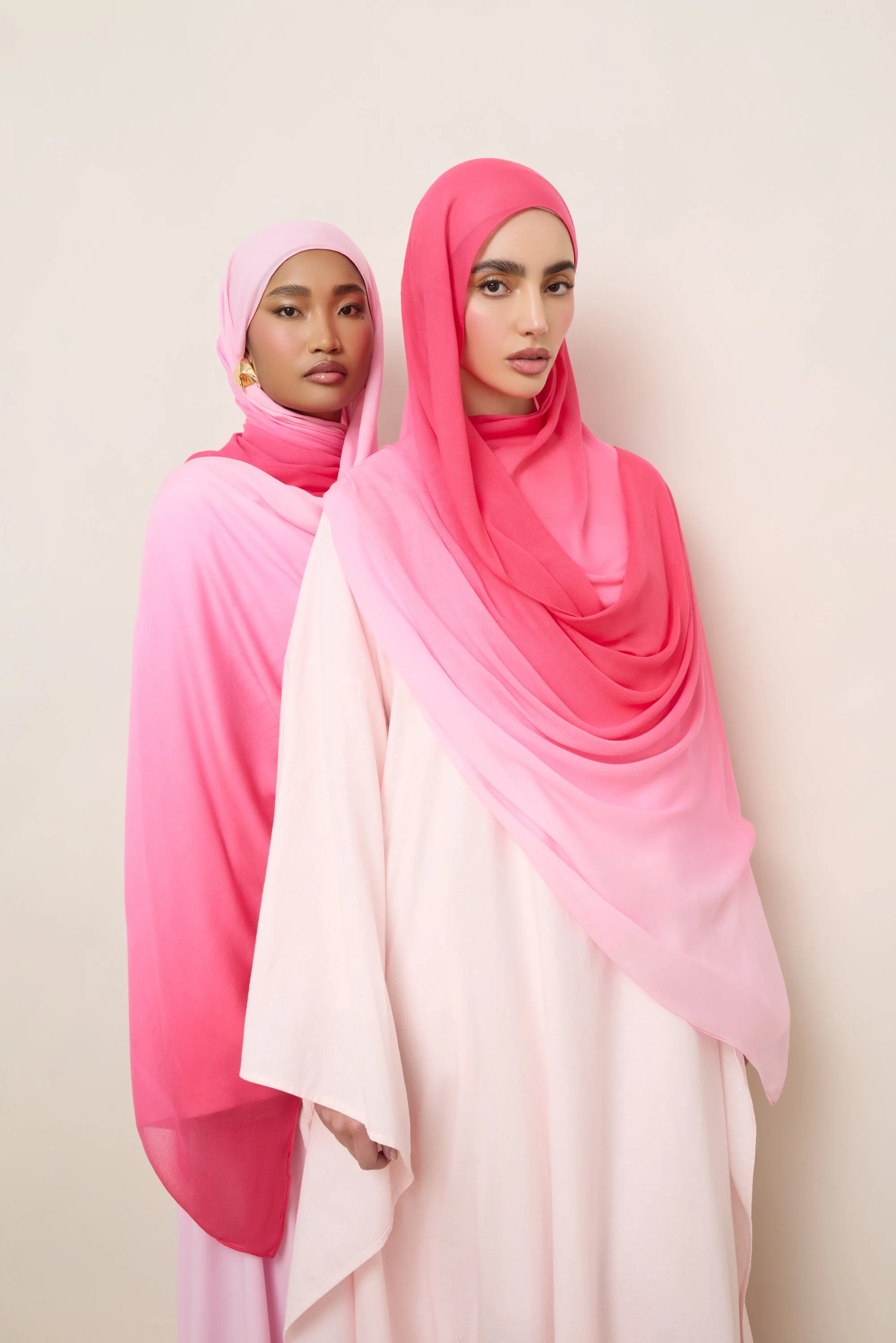 Ombre Modal Hijab - Coral - Image 8