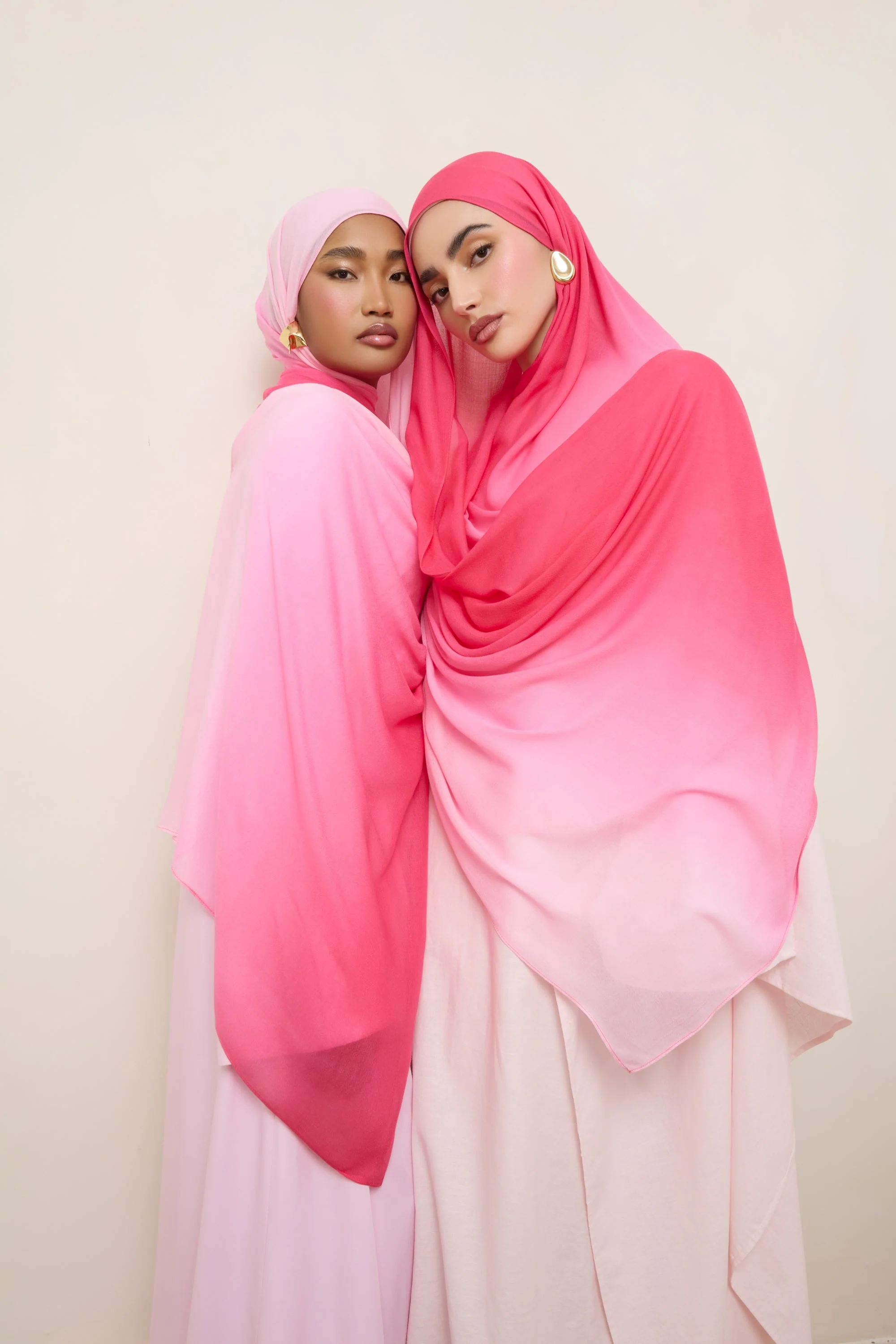 Ombre Modal Hijab - Coral - Image 9