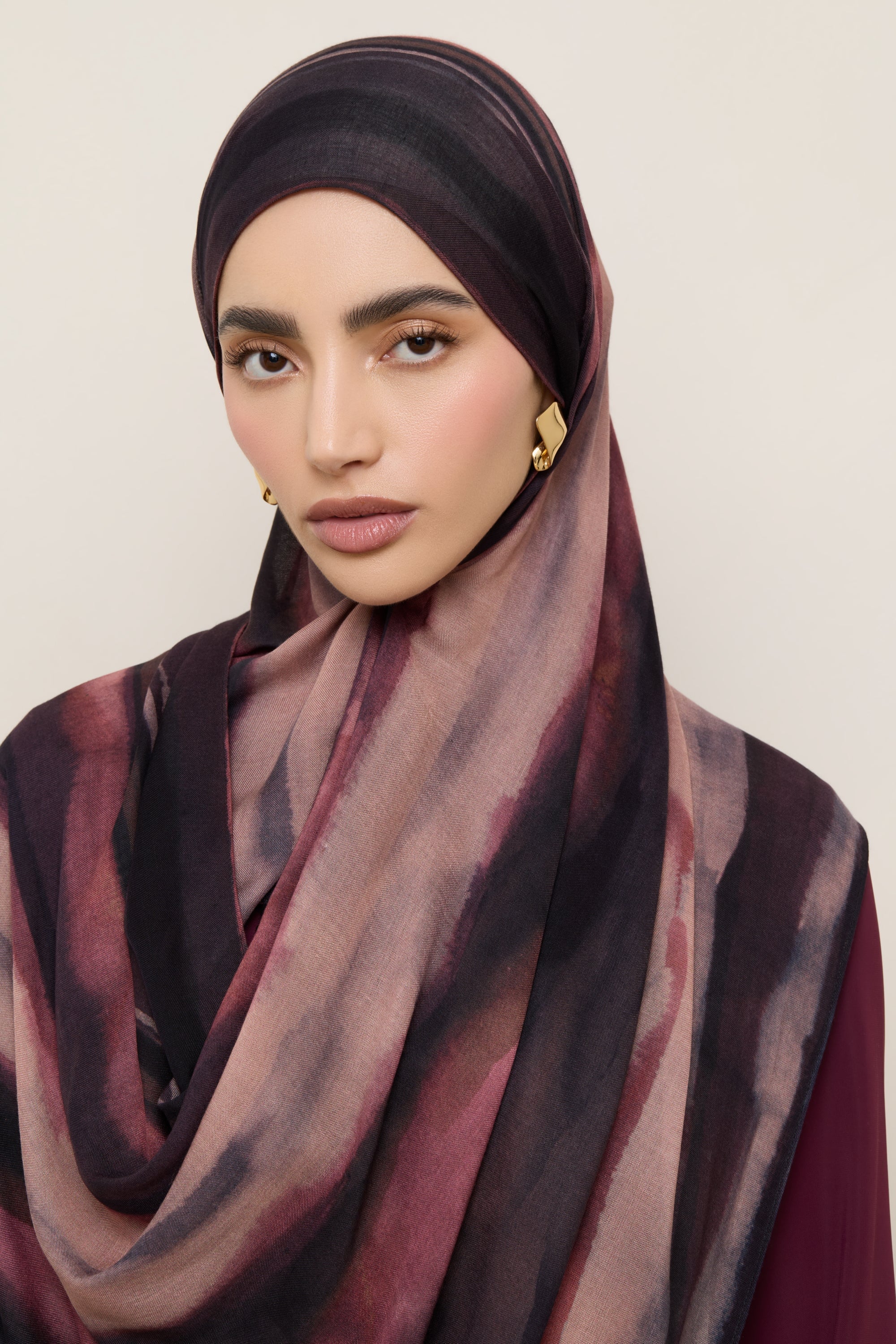 Printed Modal Hijab - Dusk Waves - Image 3
