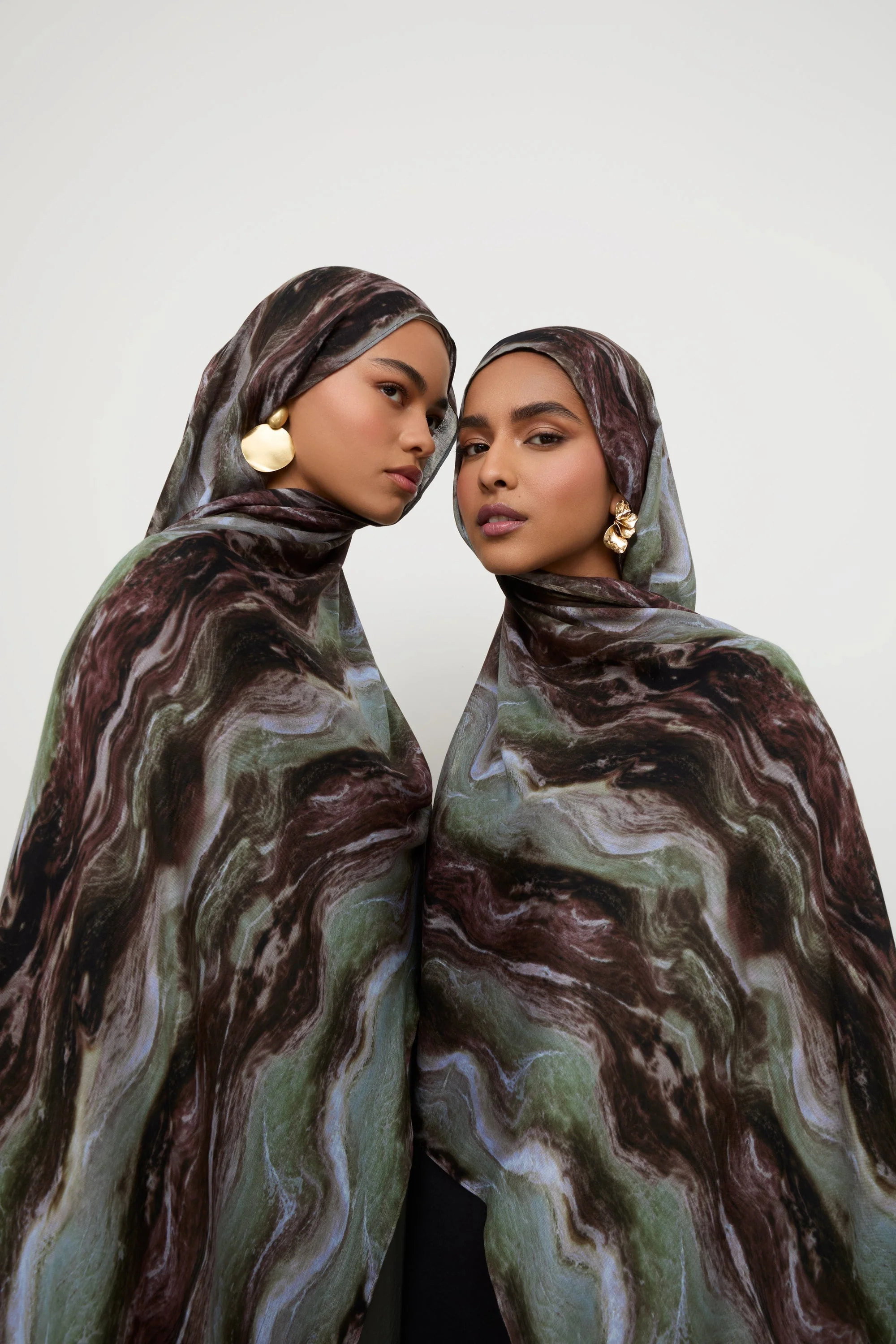 Printed Modal Hijab - Earth Marble - Image 5
