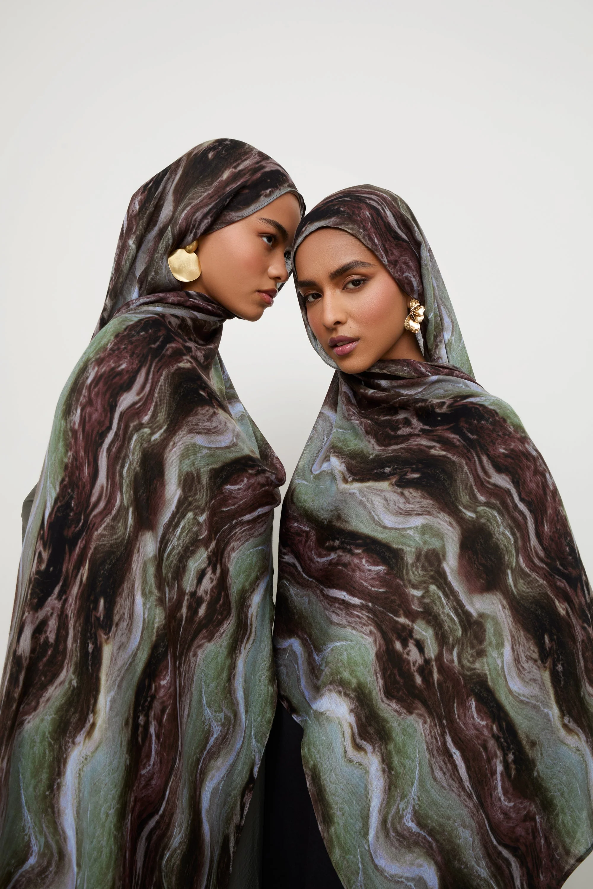Printed Modal Hijab - Earth Marble - Image 8