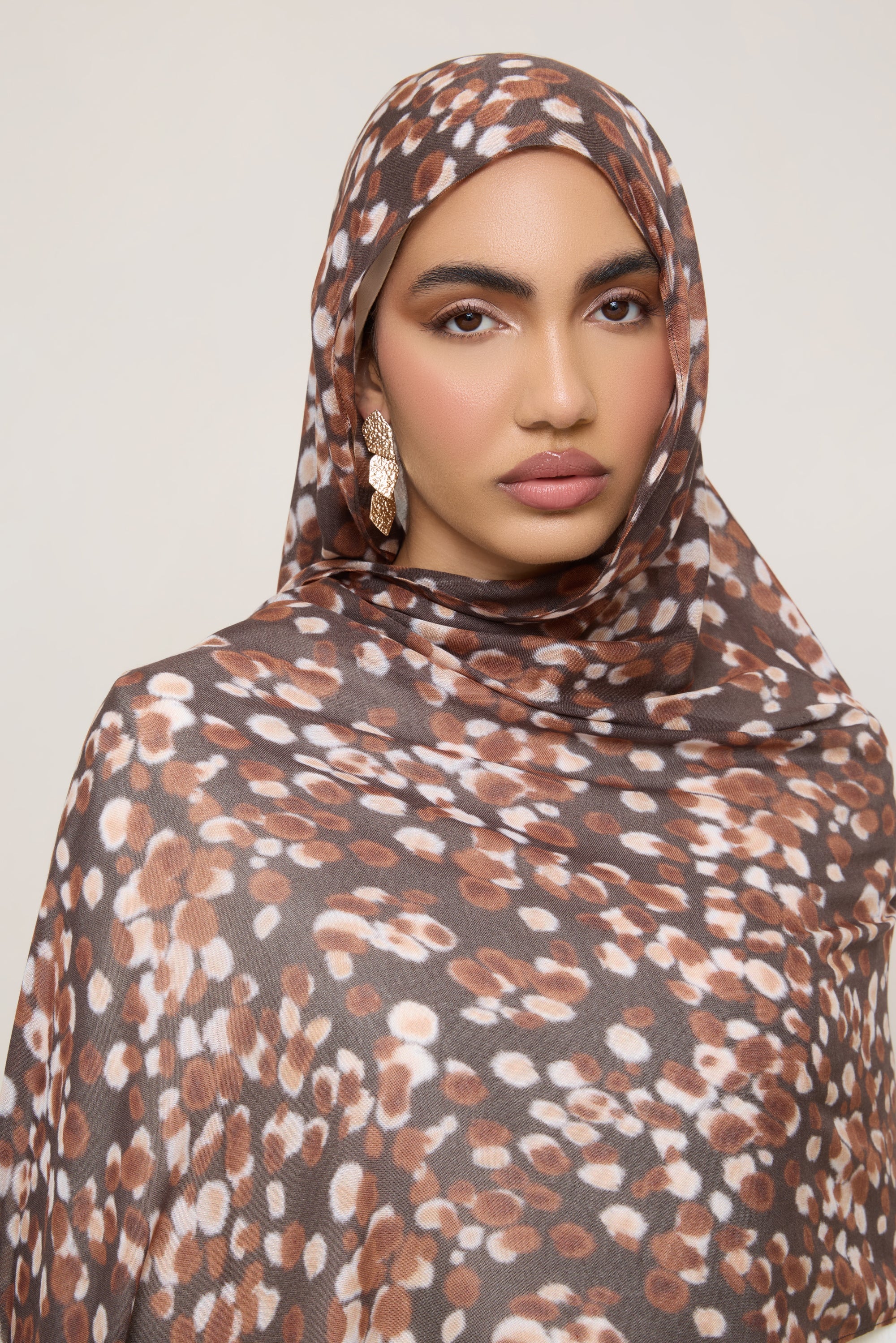 Printed Modal Hijab - Fawn Spots - Image 5