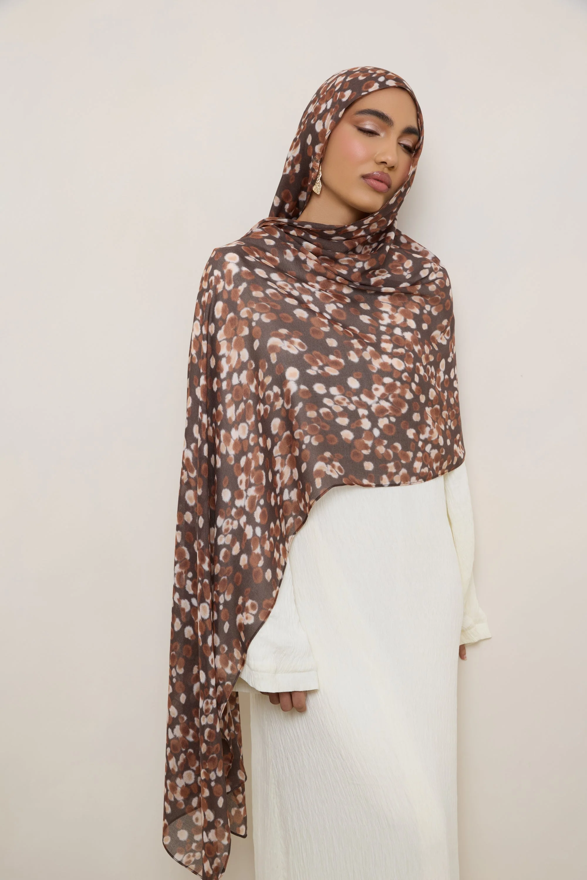Printed Modal Hijab - Fawn Spots - Image 7