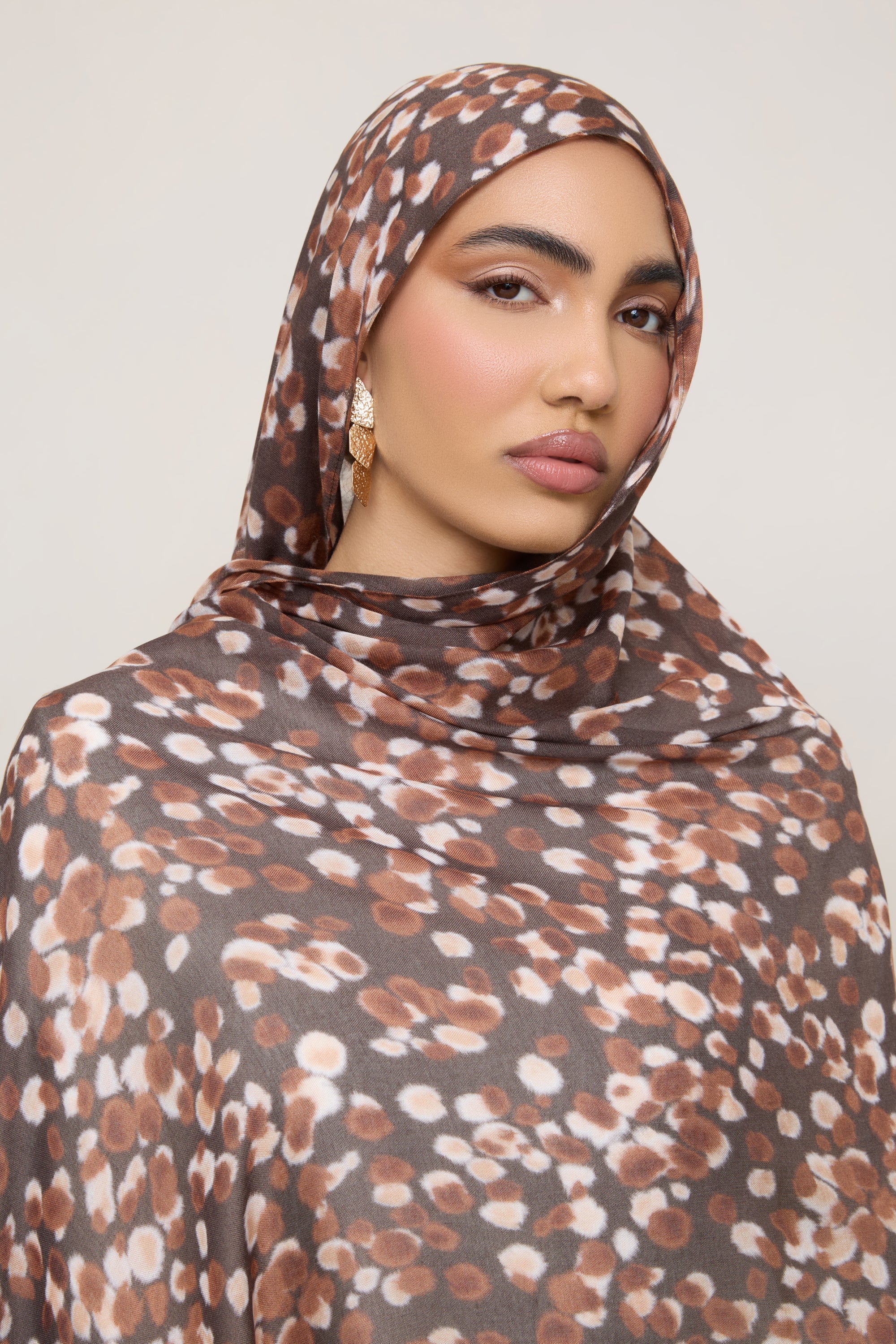 Printed Modal Hijab - Fawn Spots - Image 8