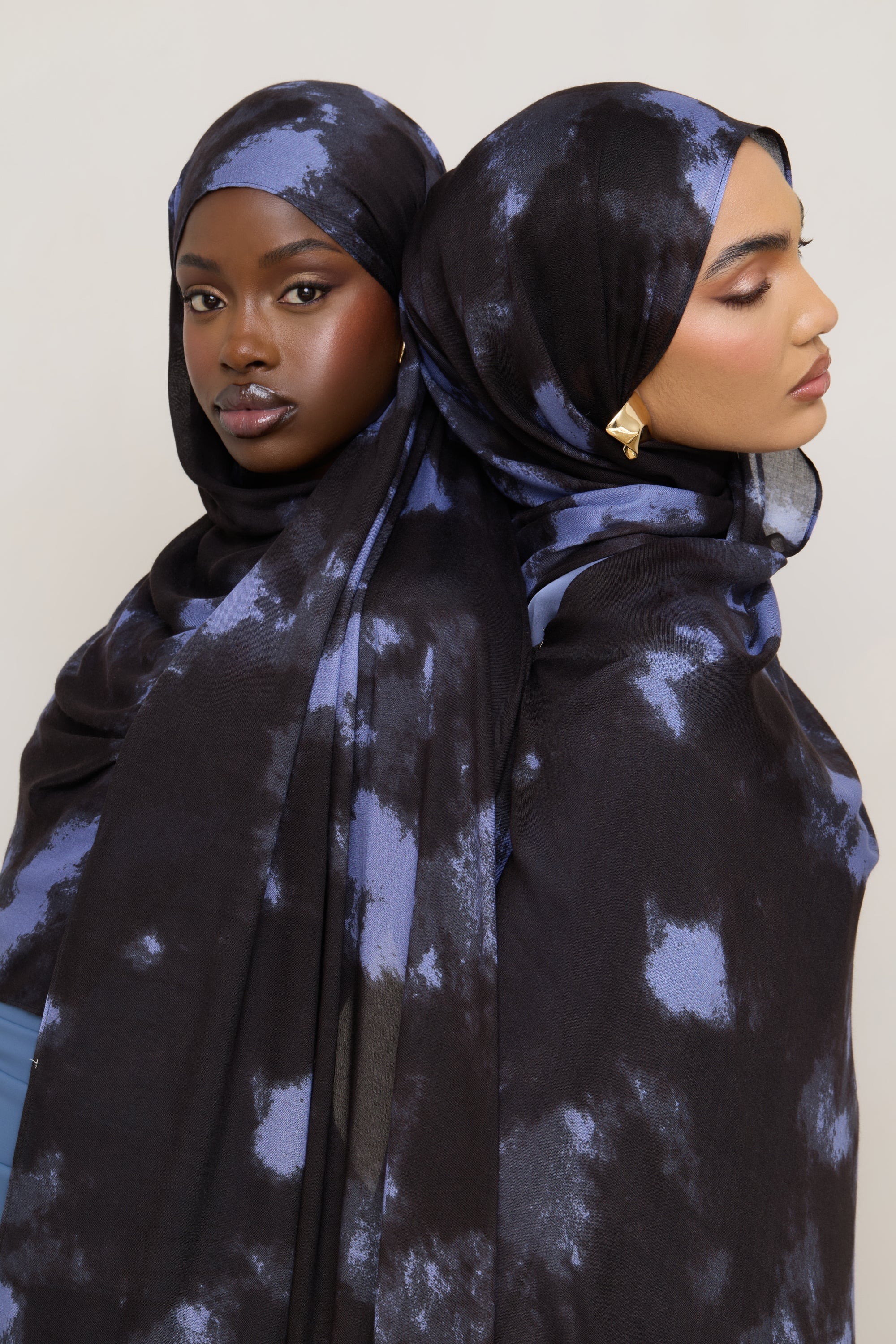 Printed Modal Hijab - Ganache Ice - Image 3
