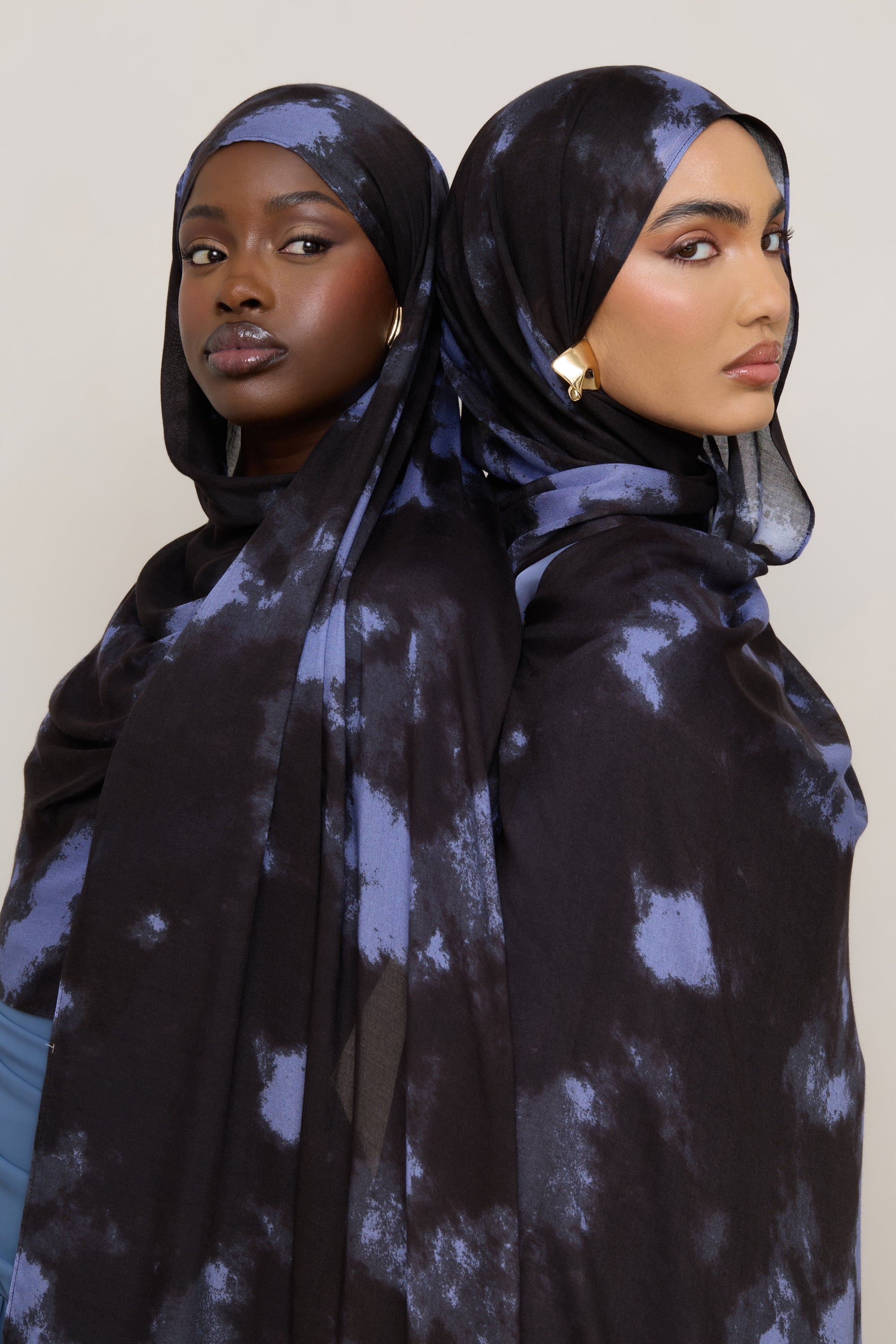 Printed Modal Hijab - Ganache Ice - Image 4