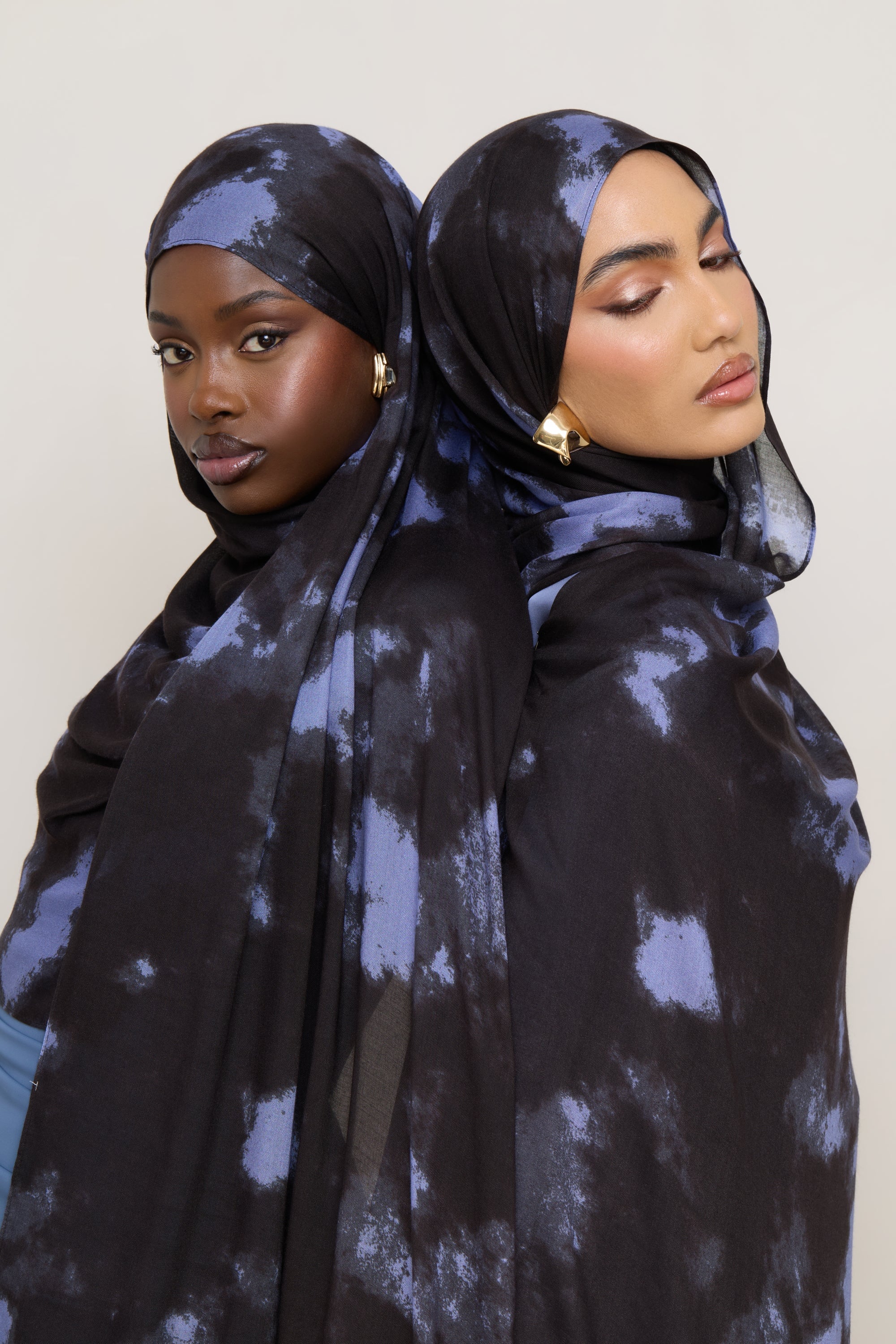 Printed Modal Hijab - Ganache Ice - Image 9