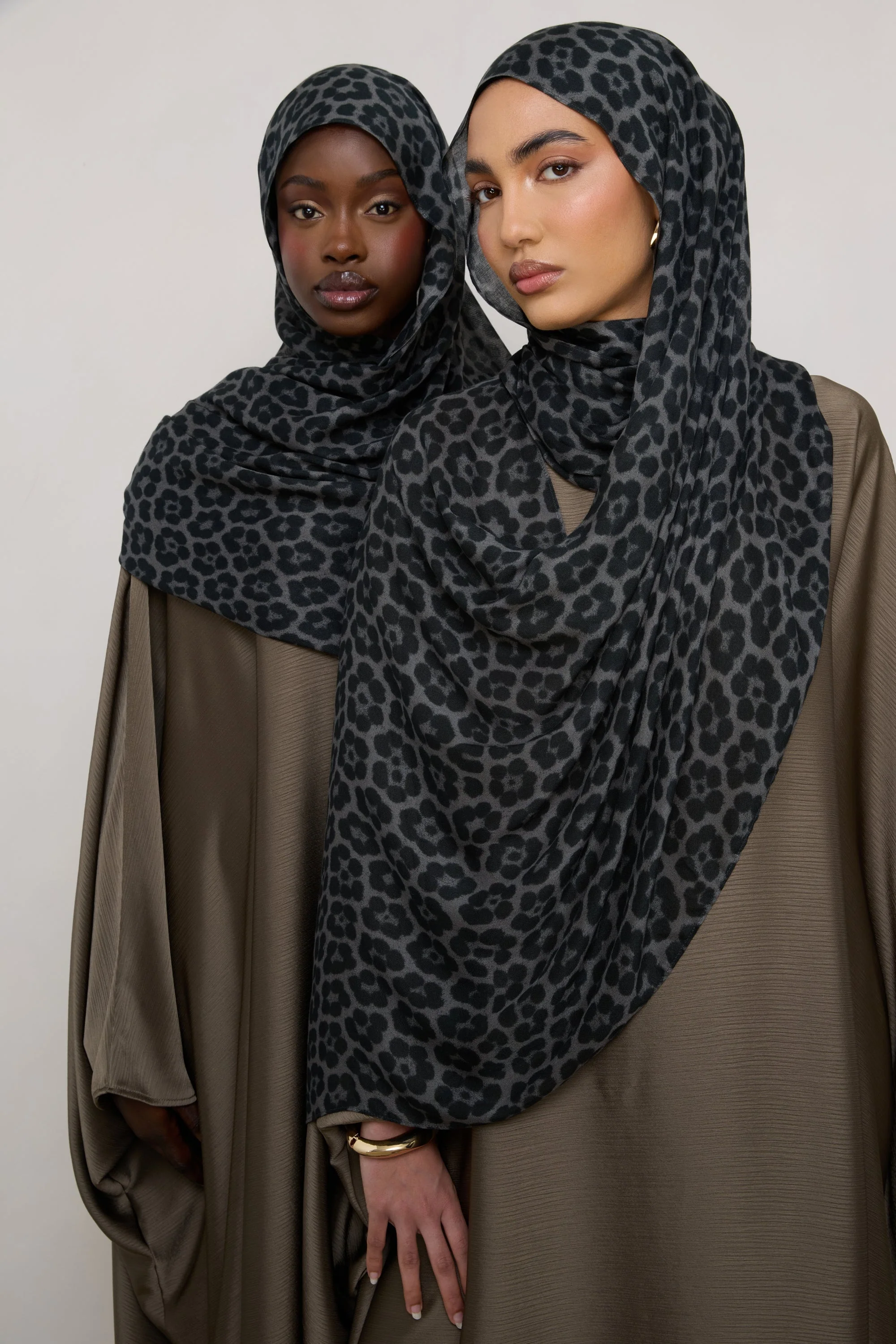 Printed Modal Hijab - Leopard Rosettes - Image 11