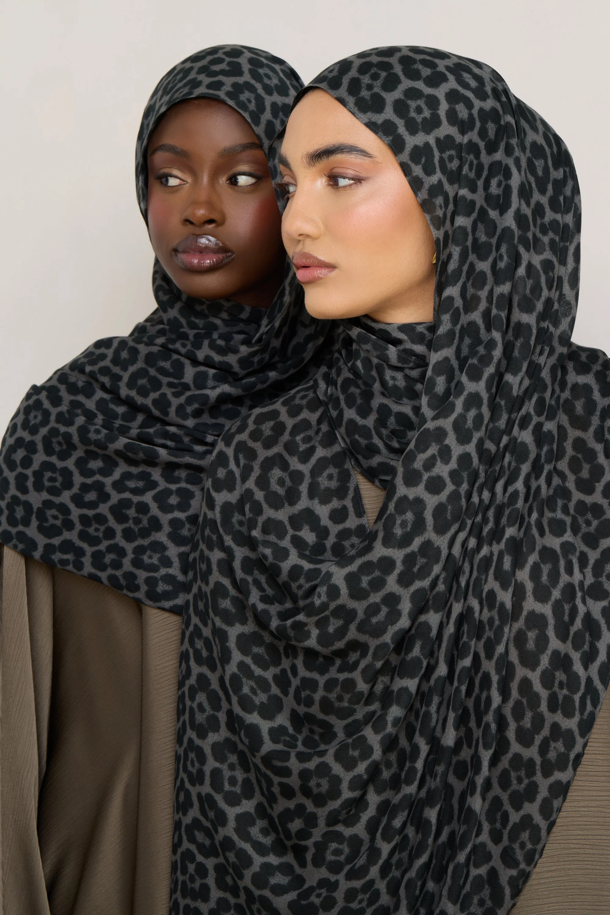 Printed Modal Hijab - Leopard Rosettes - Image 12