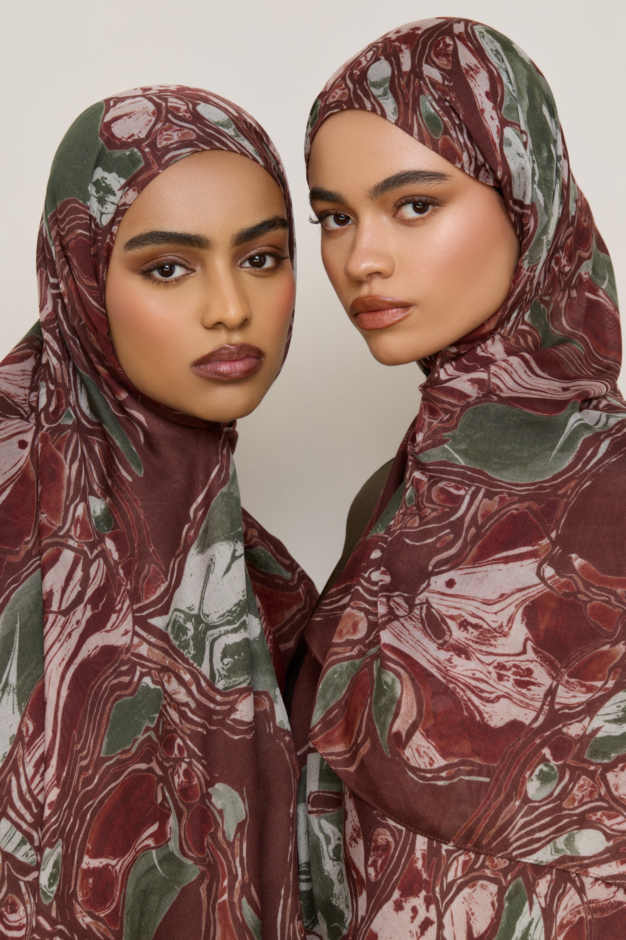 Printed Modal Hijab - Marble Swirl - Image 3