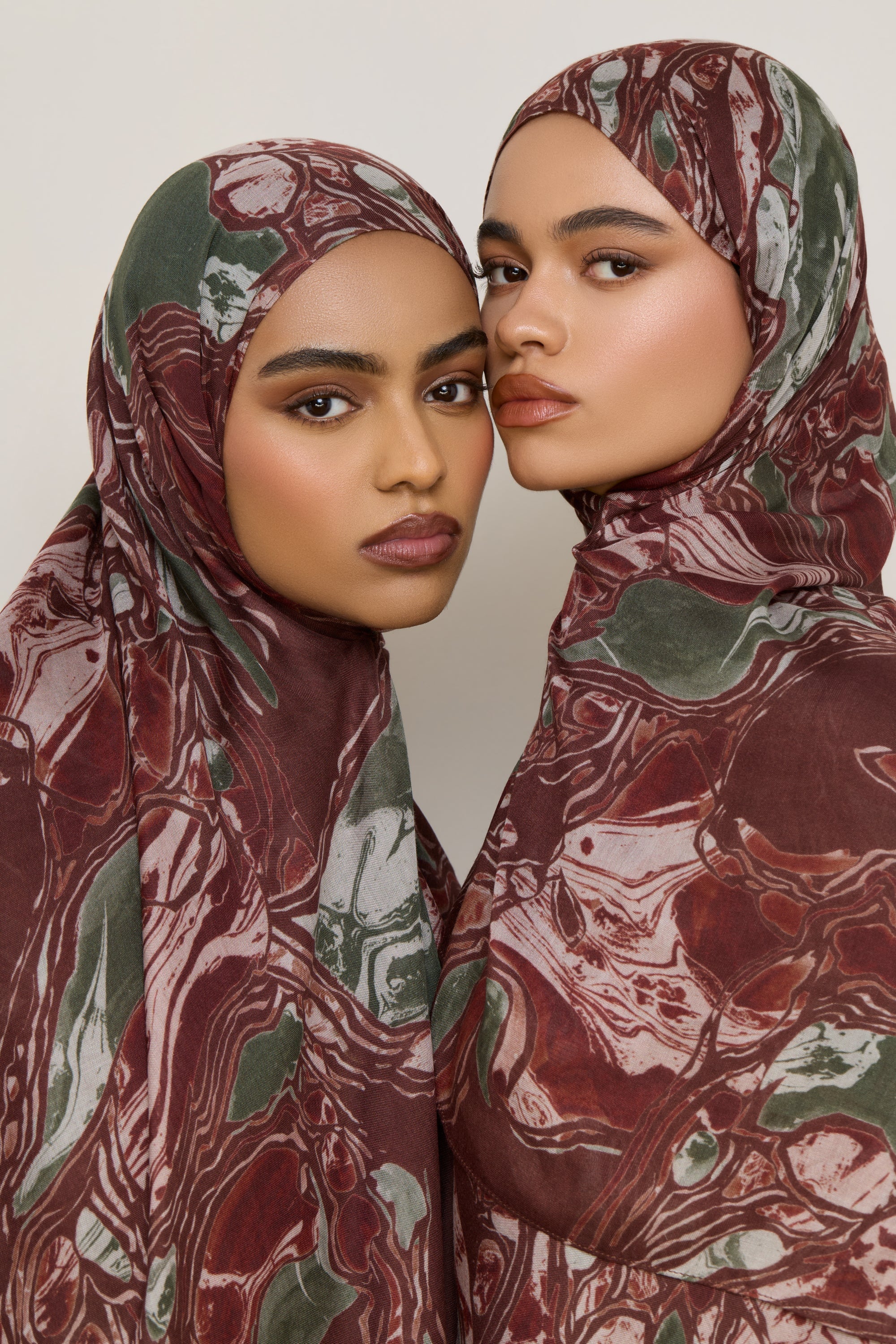 Printed Modal Hijab - Marble Swirl - Image 6