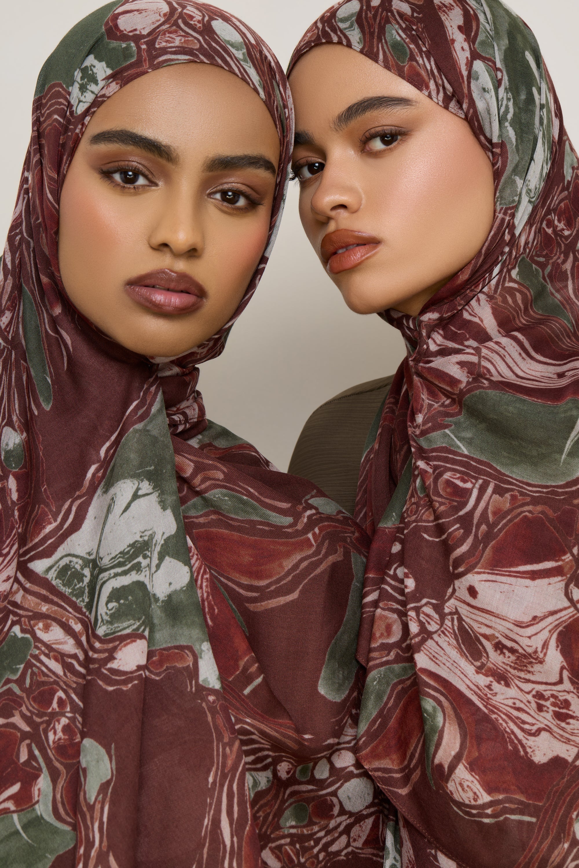 Printed Modal Hijab - Marble Swirl - Image 7