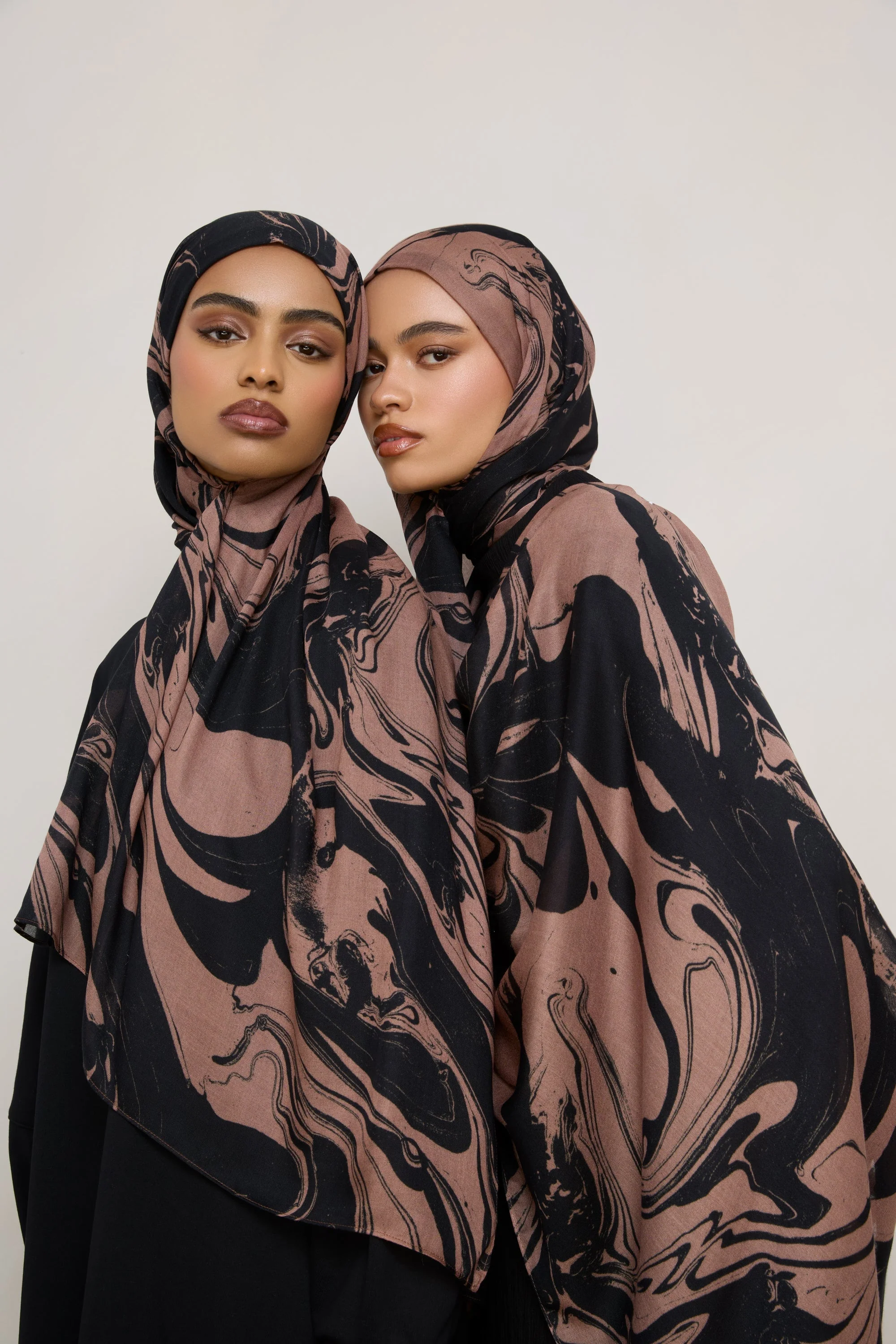 Printed Modal Hijab - Mocha Swirl