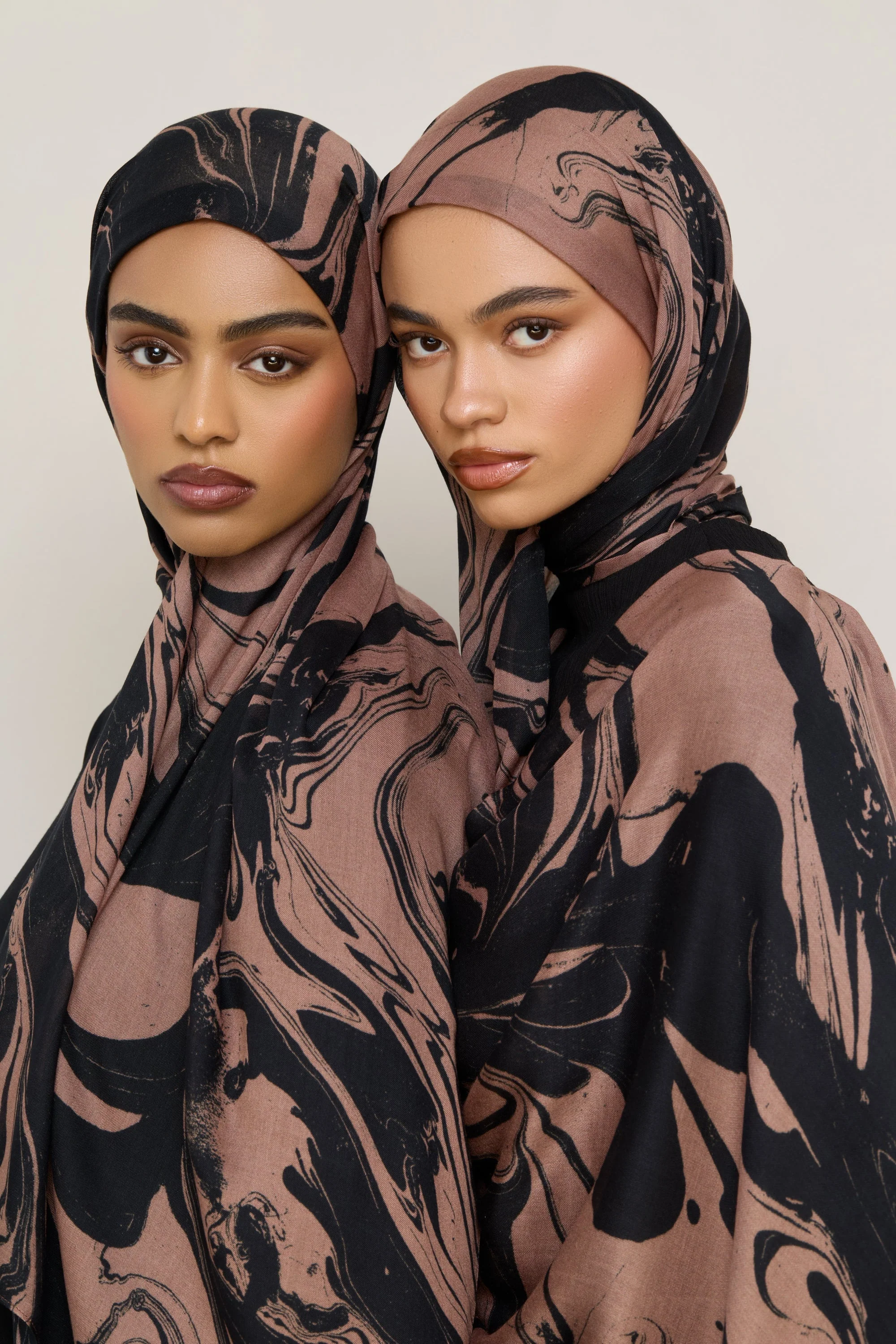 Printed Modal Hijab - Mocha Swirl - Image 6