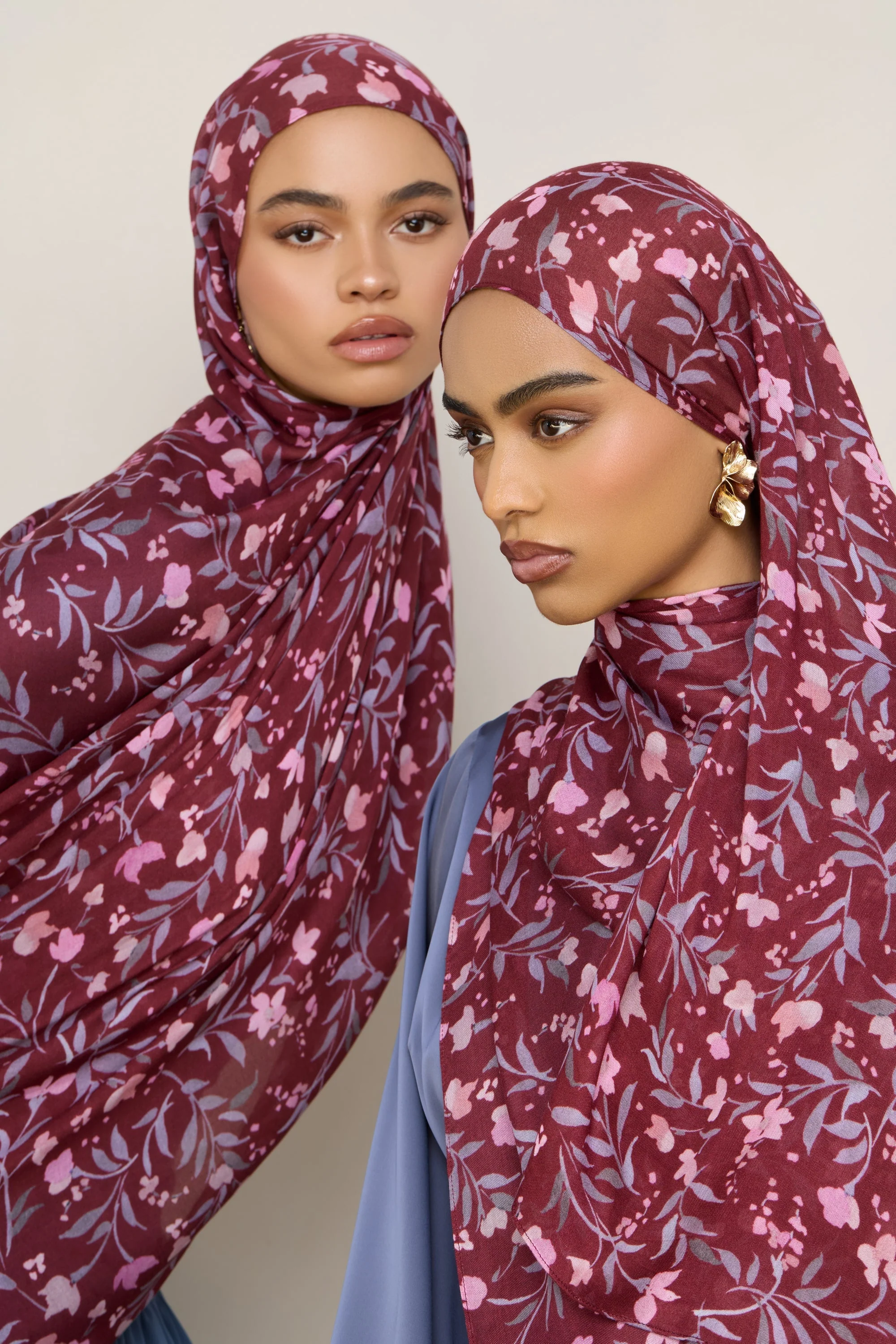 Printed Modal Hijab - Mulberry Bloom - Image 2