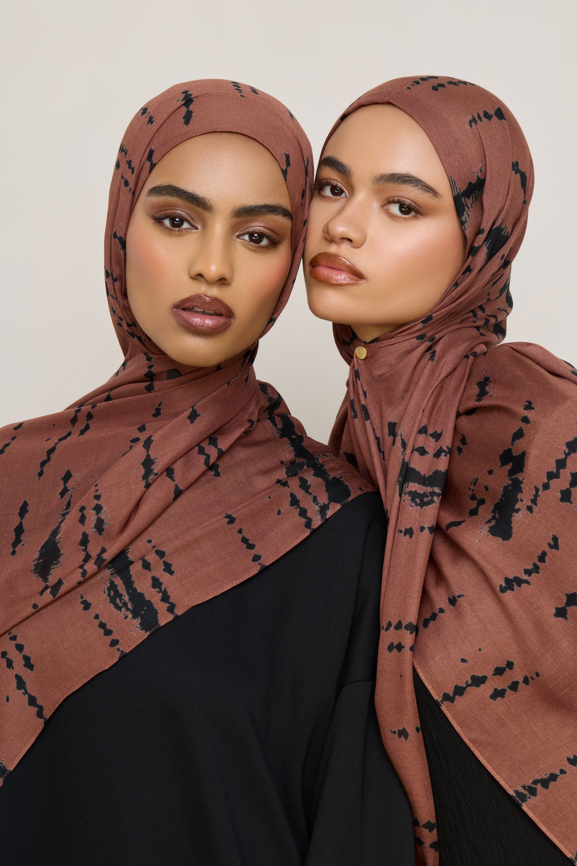 Printed Modal Hijab - Noir Speckles