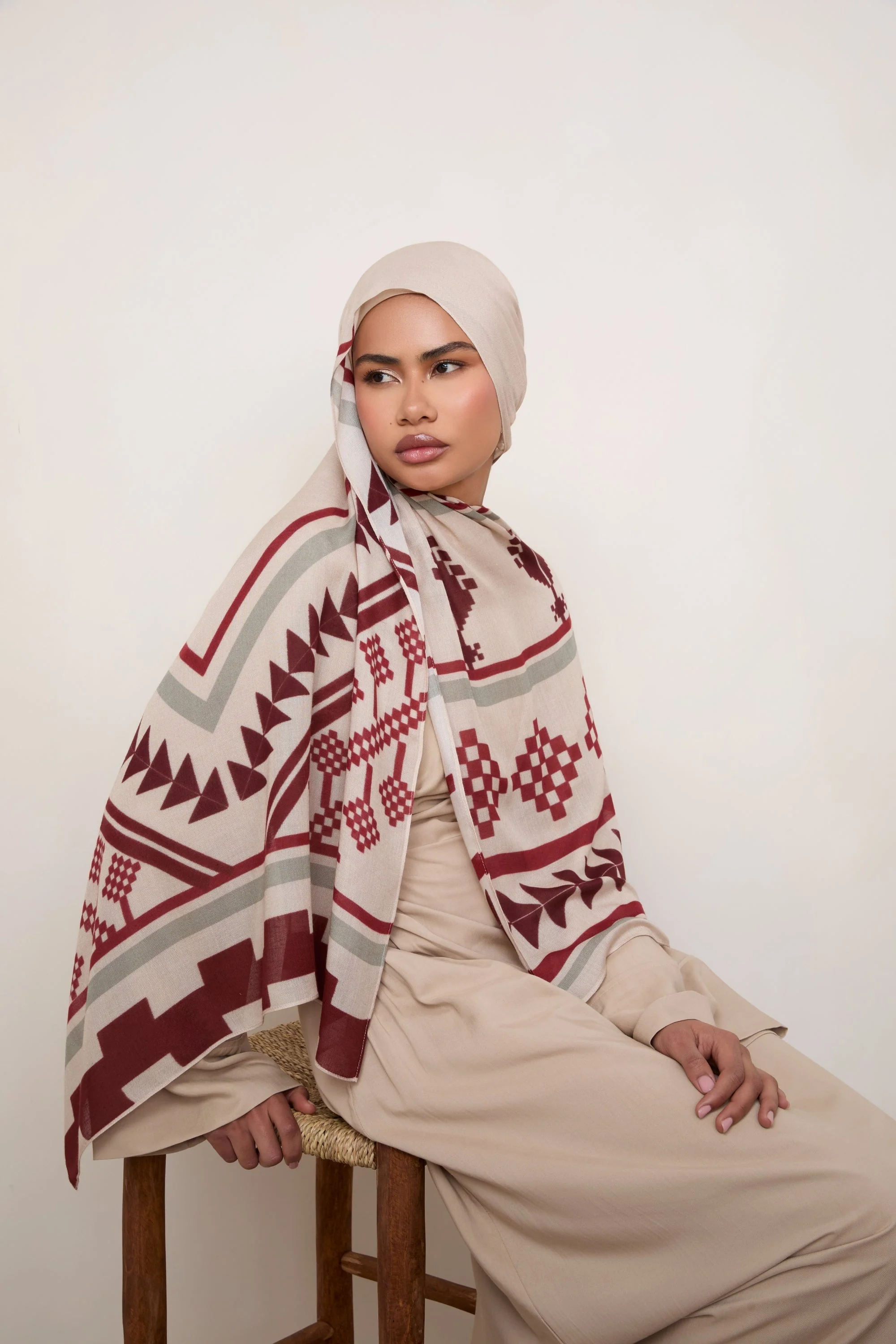 Printed Modal Hijab - Palestine Heritage - Image 7