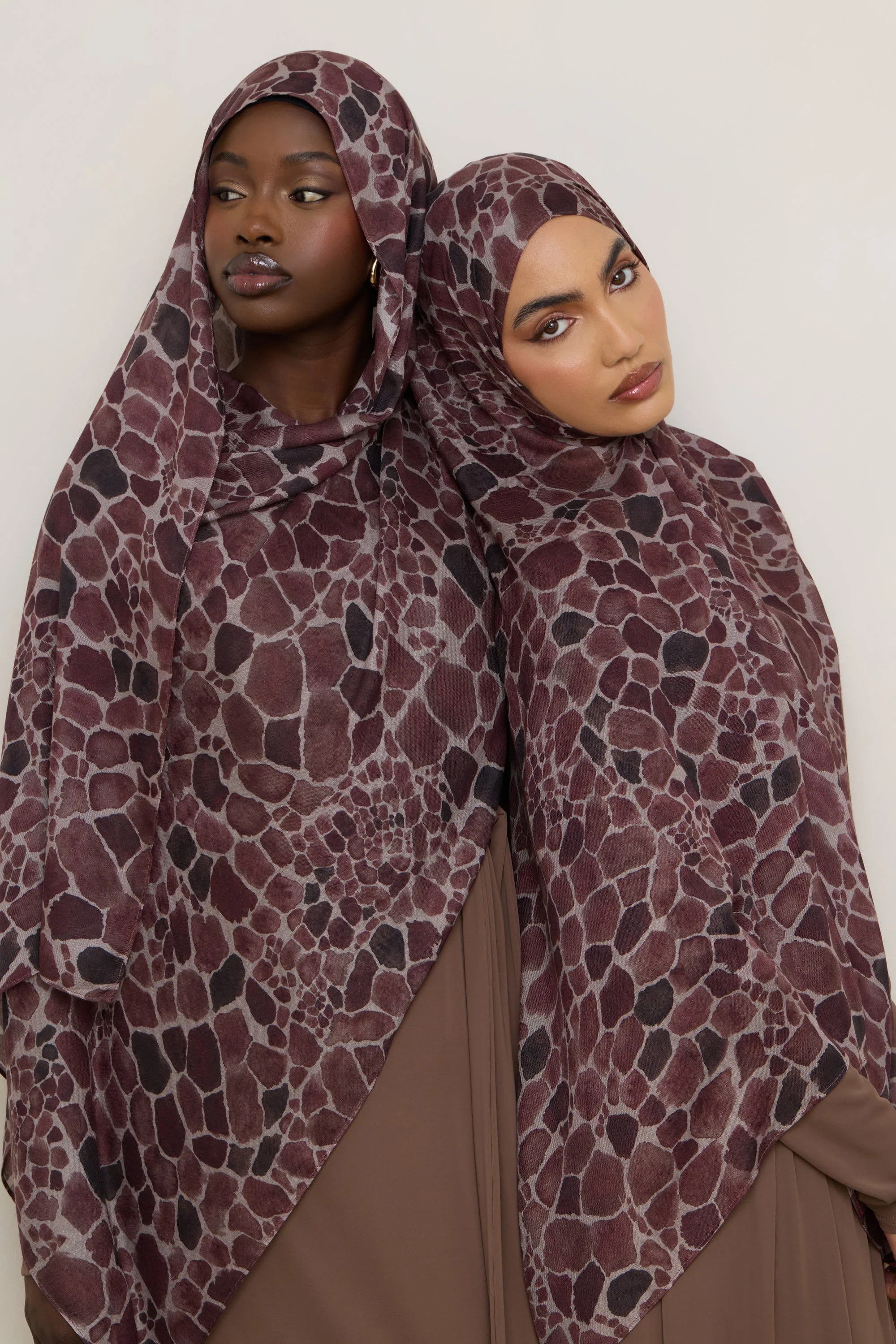 Printed Modal Hijab - Safari