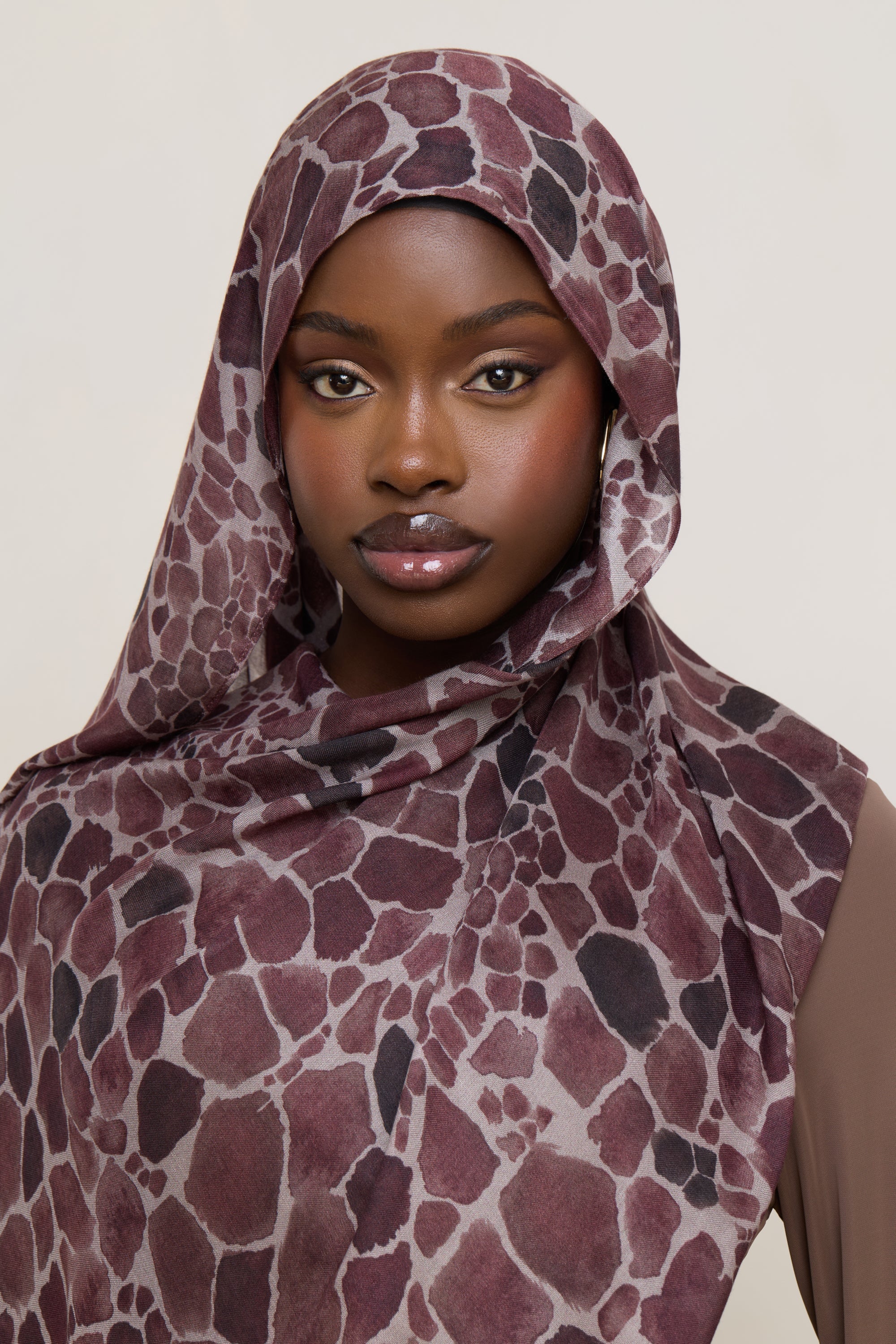 Printed Modal Hijab - Safari - Image 10