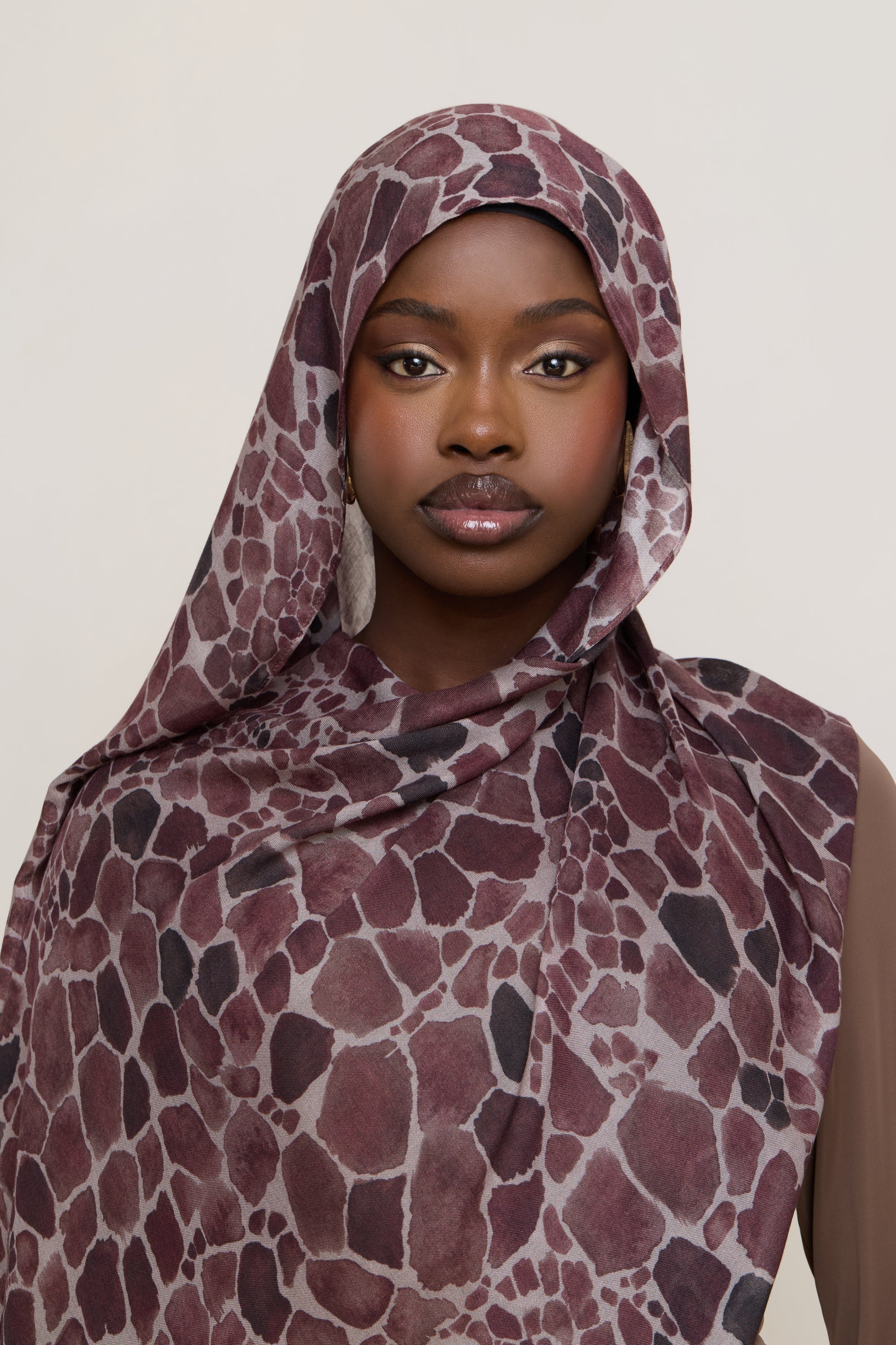 Printed Modal Hijab - Safari - Image 11