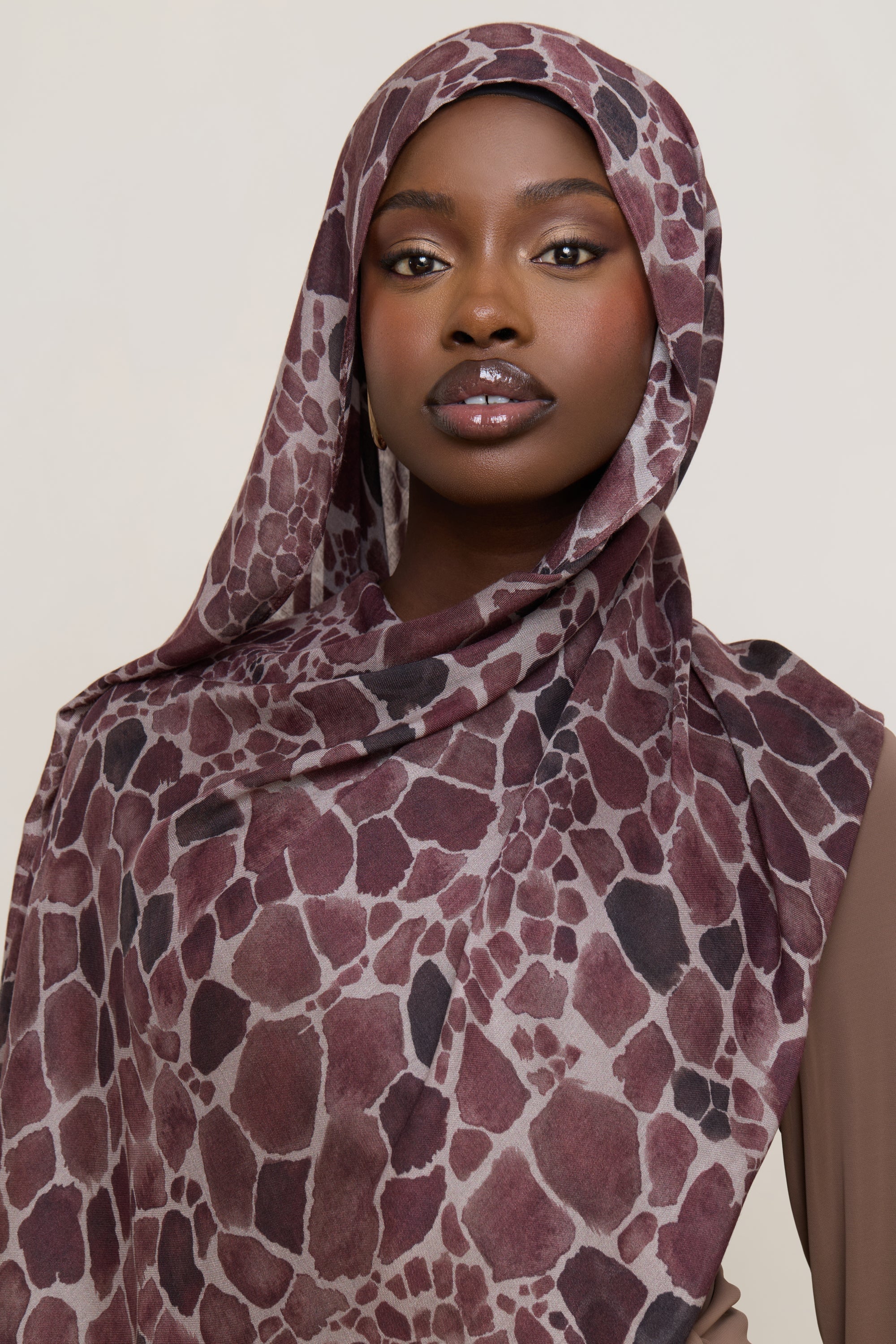Printed Modal Hijab - Safari - Image 12