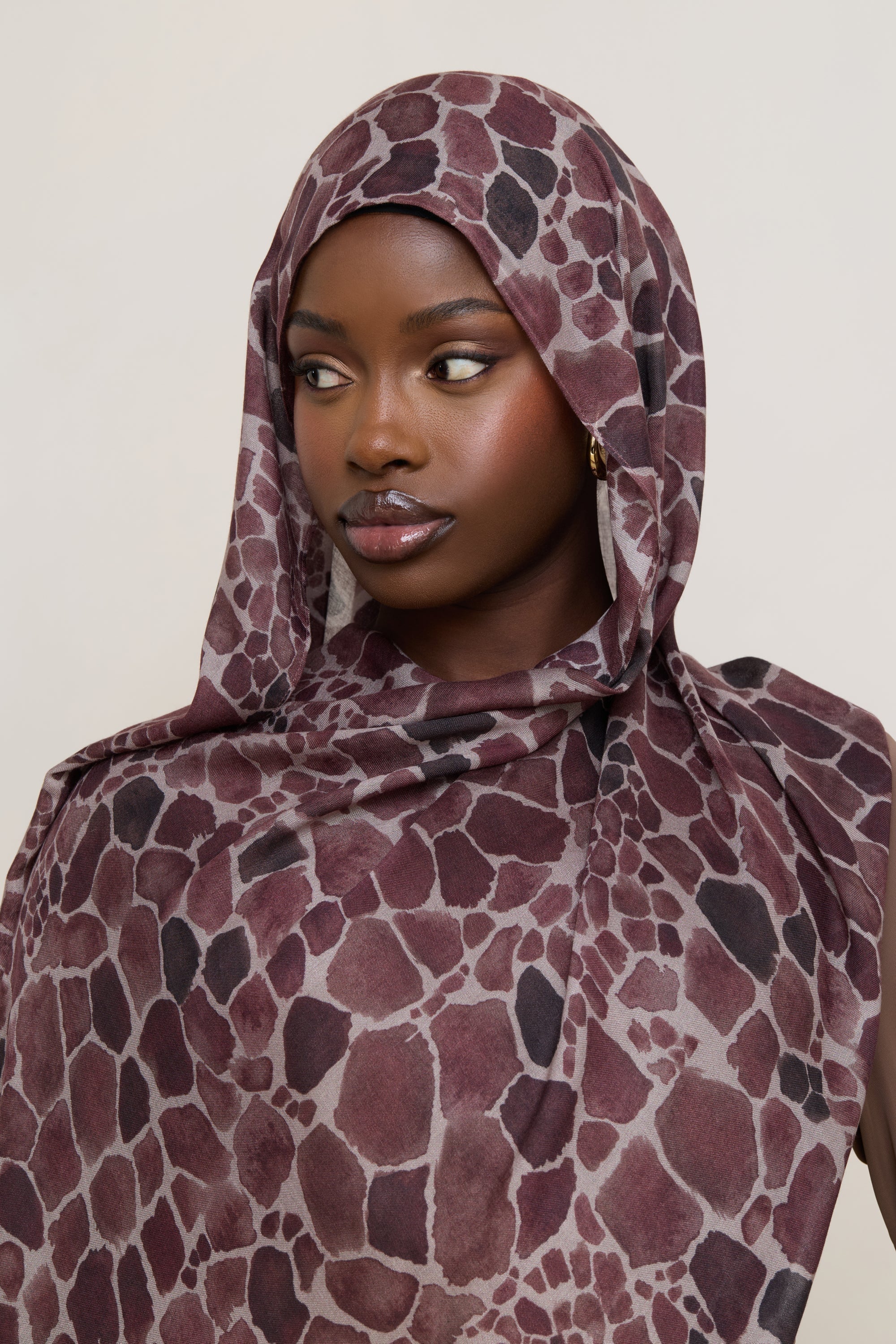 Printed Modal Hijab - Safari - Image 9