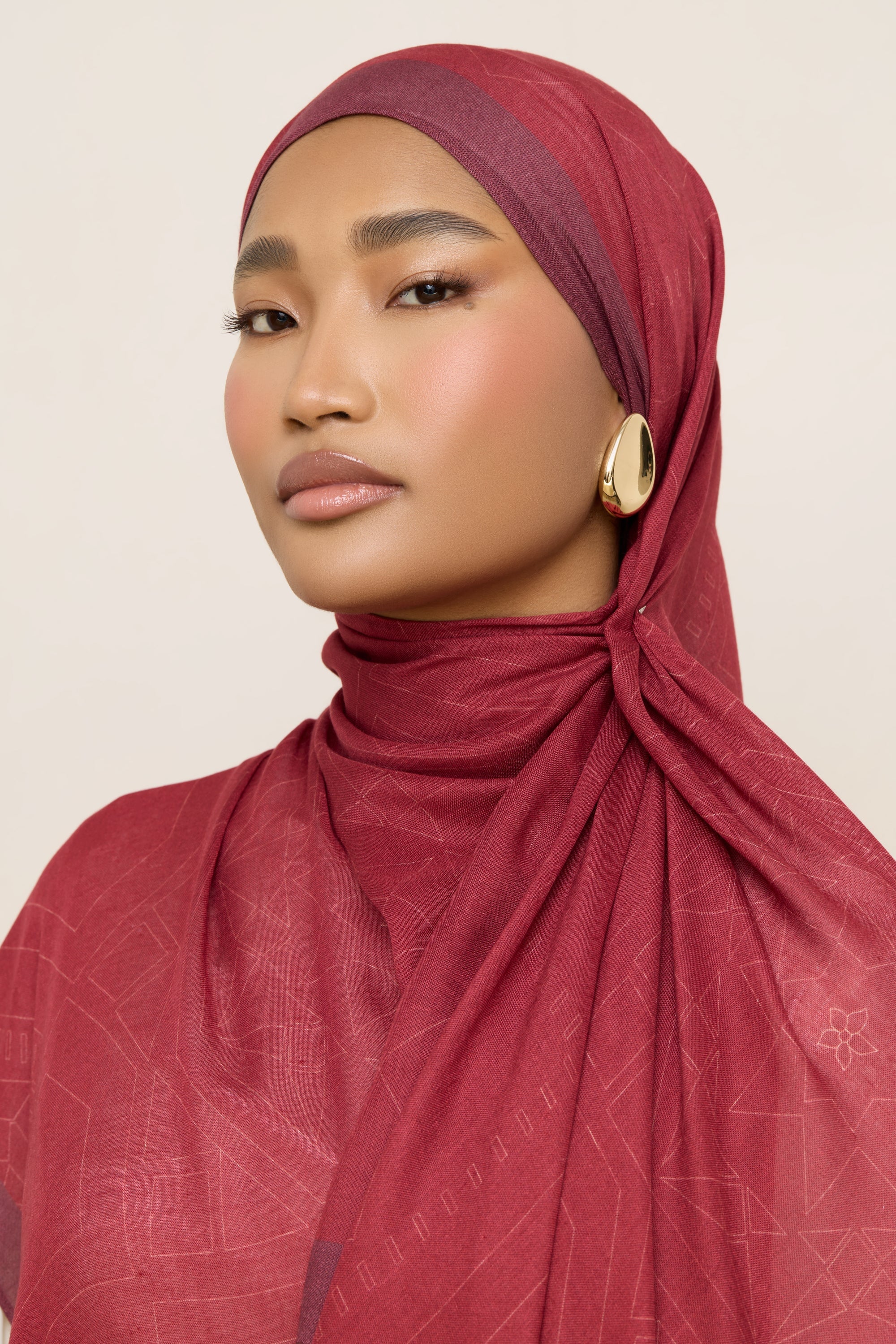 Printed Modal Hijab - Sham - Image 3