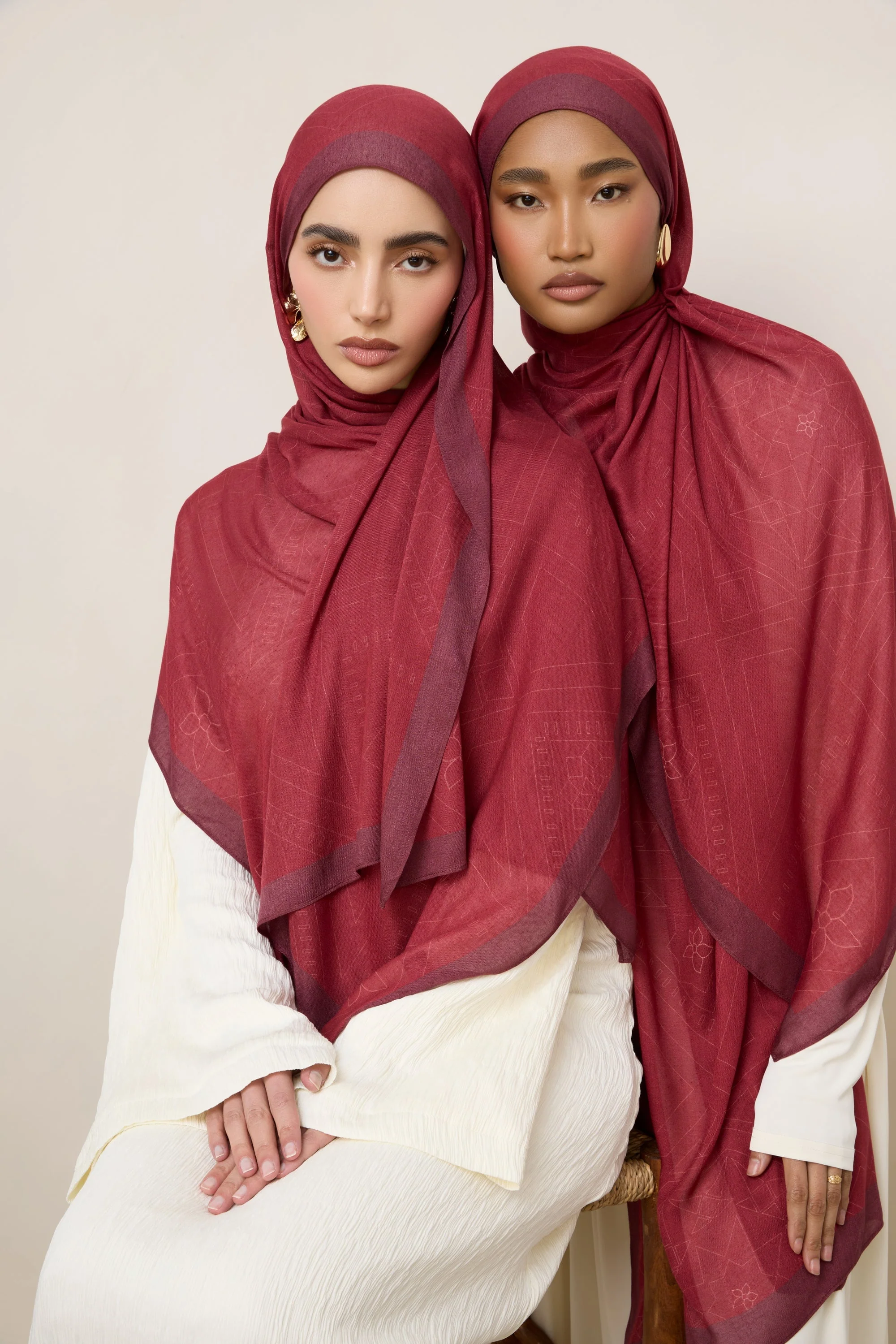 Printed Modal Hijab - Sham - Image 6