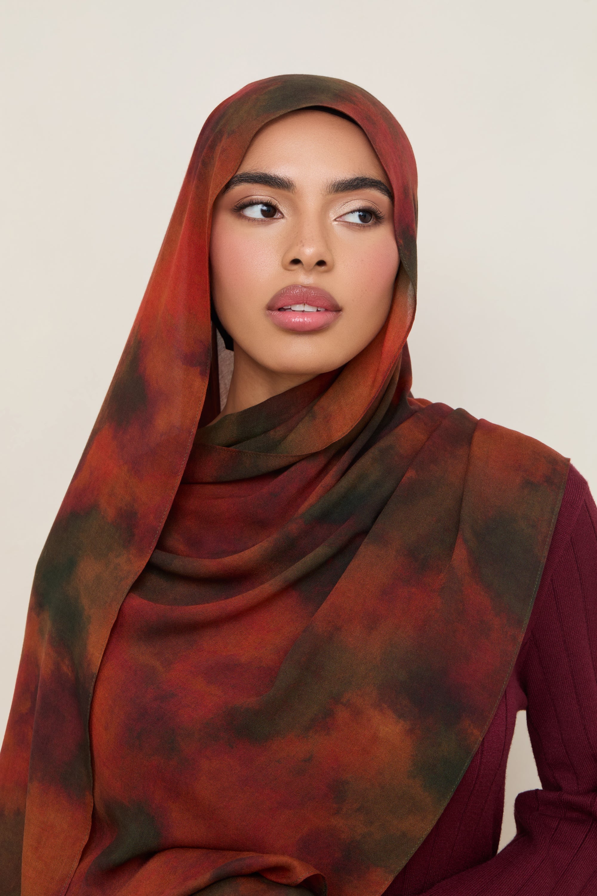 Printed Modal Hijab - Sienna Earth - Image 5