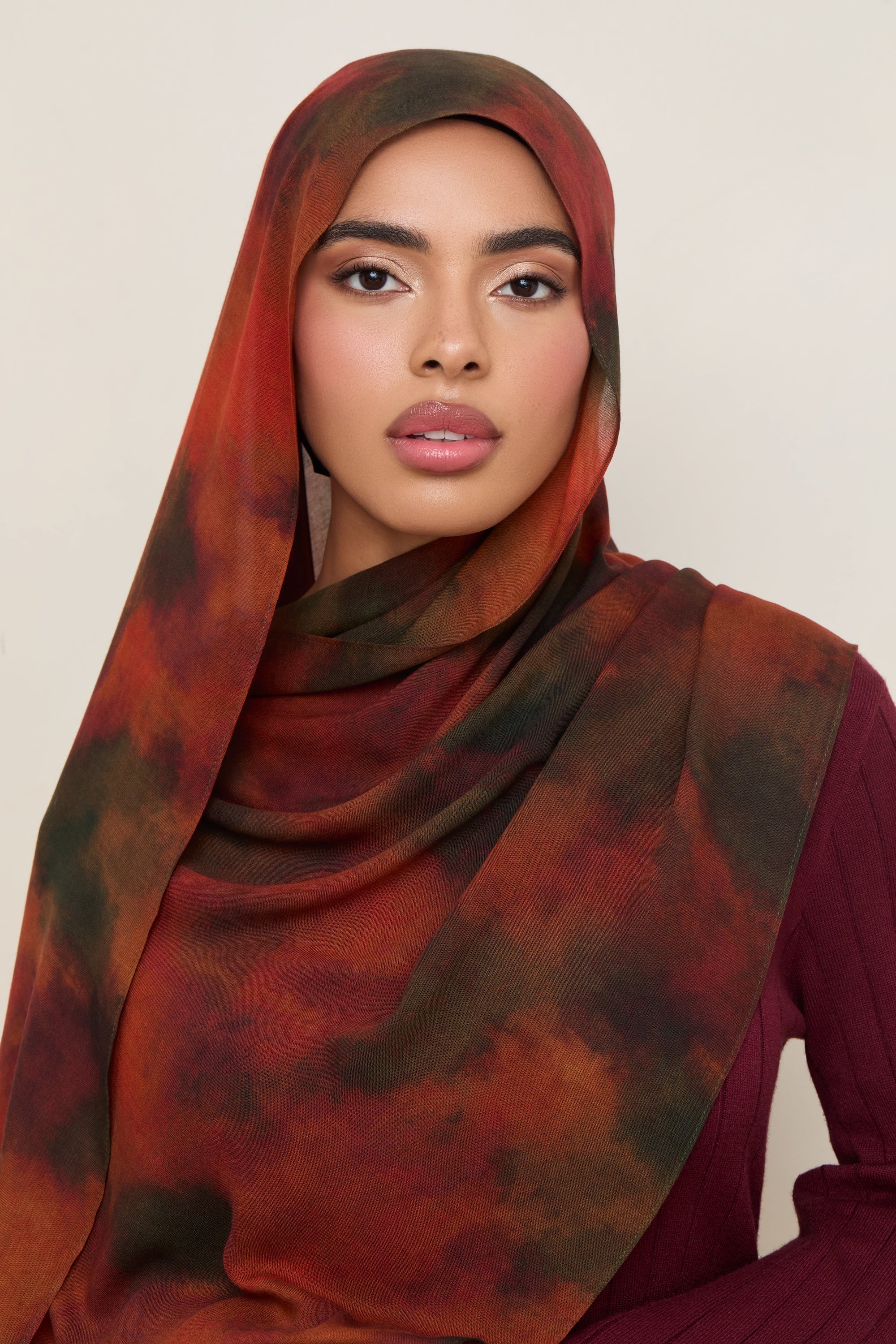 Printed Modal Hijab - Sienna Earth - Image 6