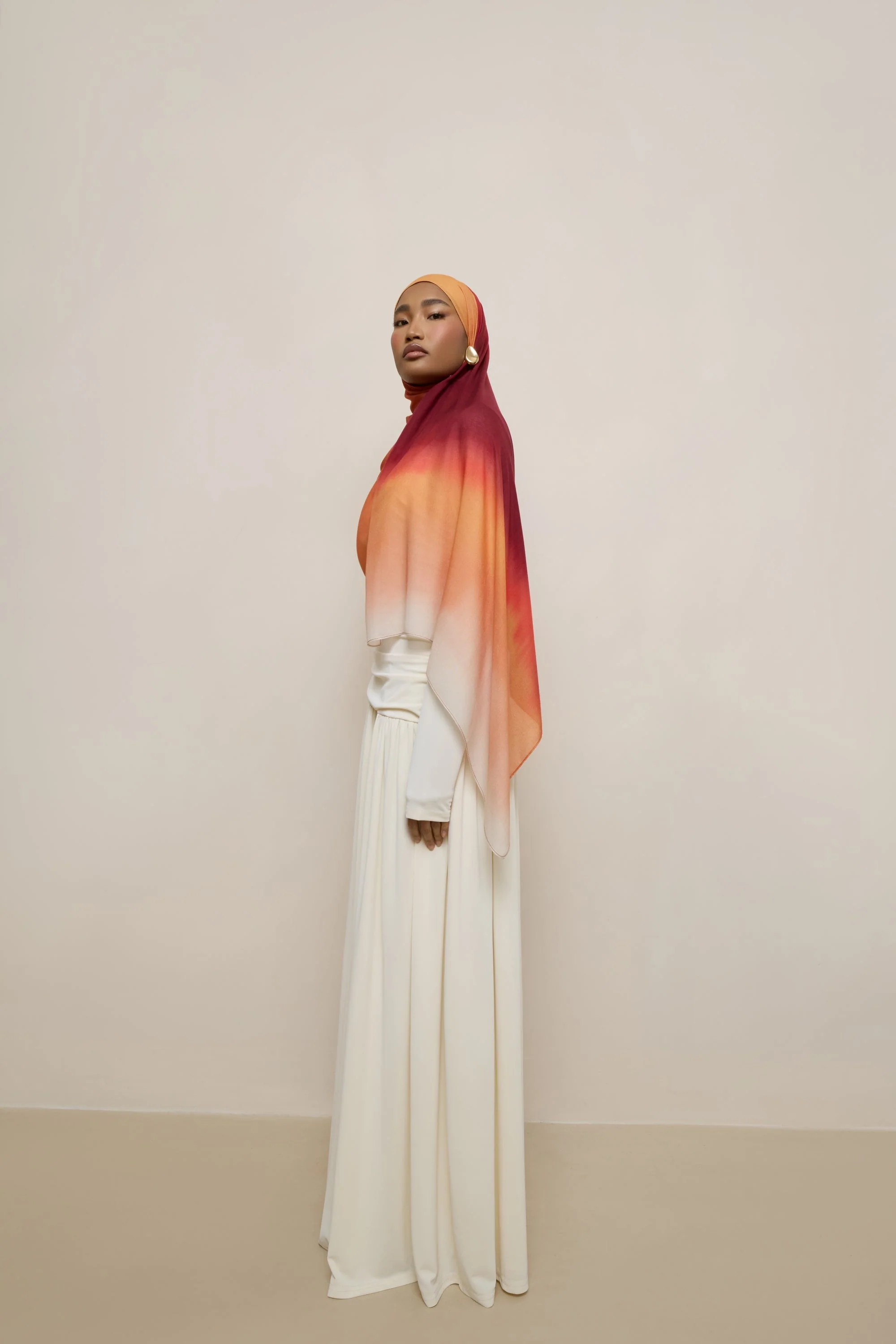 Printed Modal Hijab - Summer Ombre Drip - Image 10