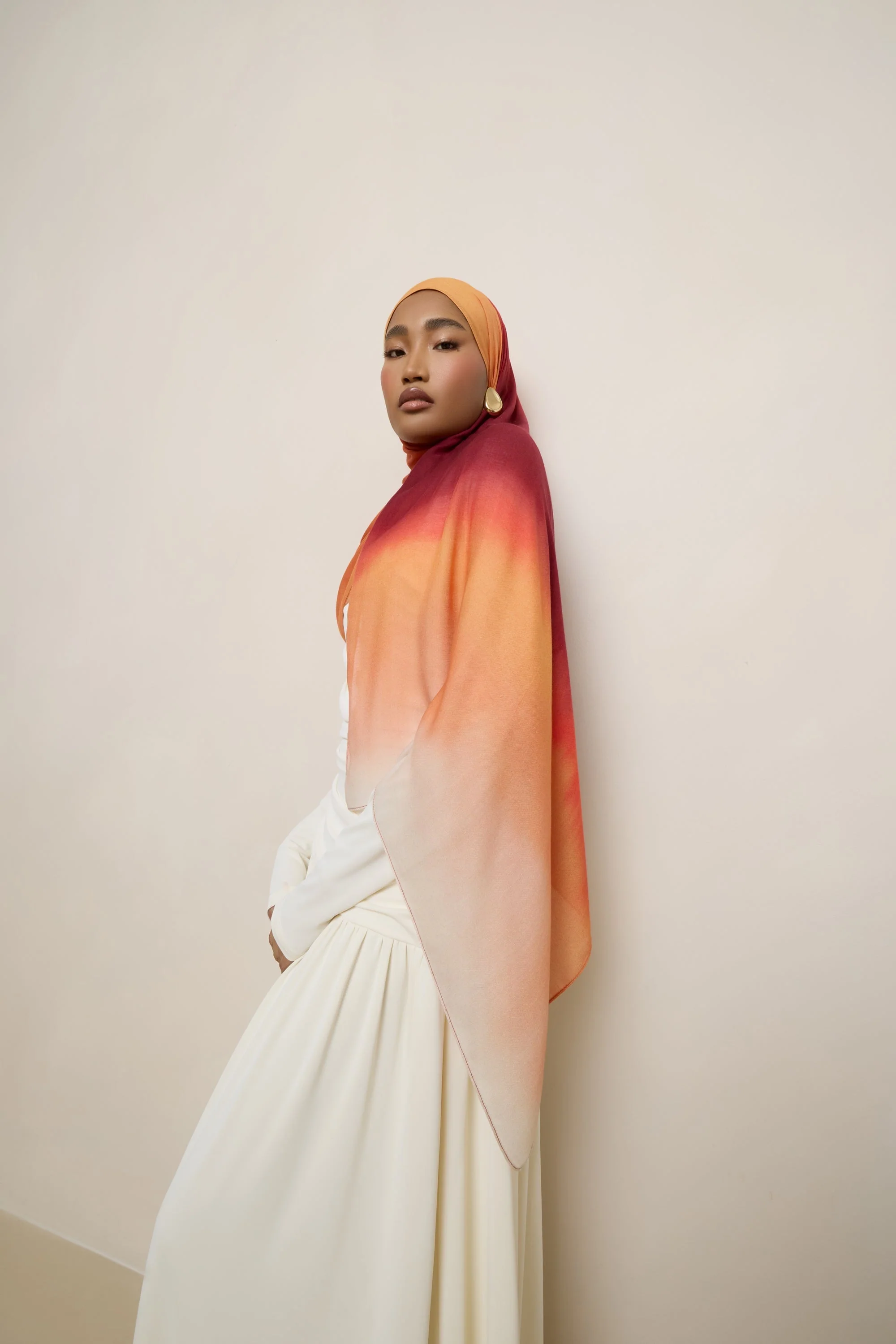 Printed Modal Hijab - Summer Ombre Drip - Image 5