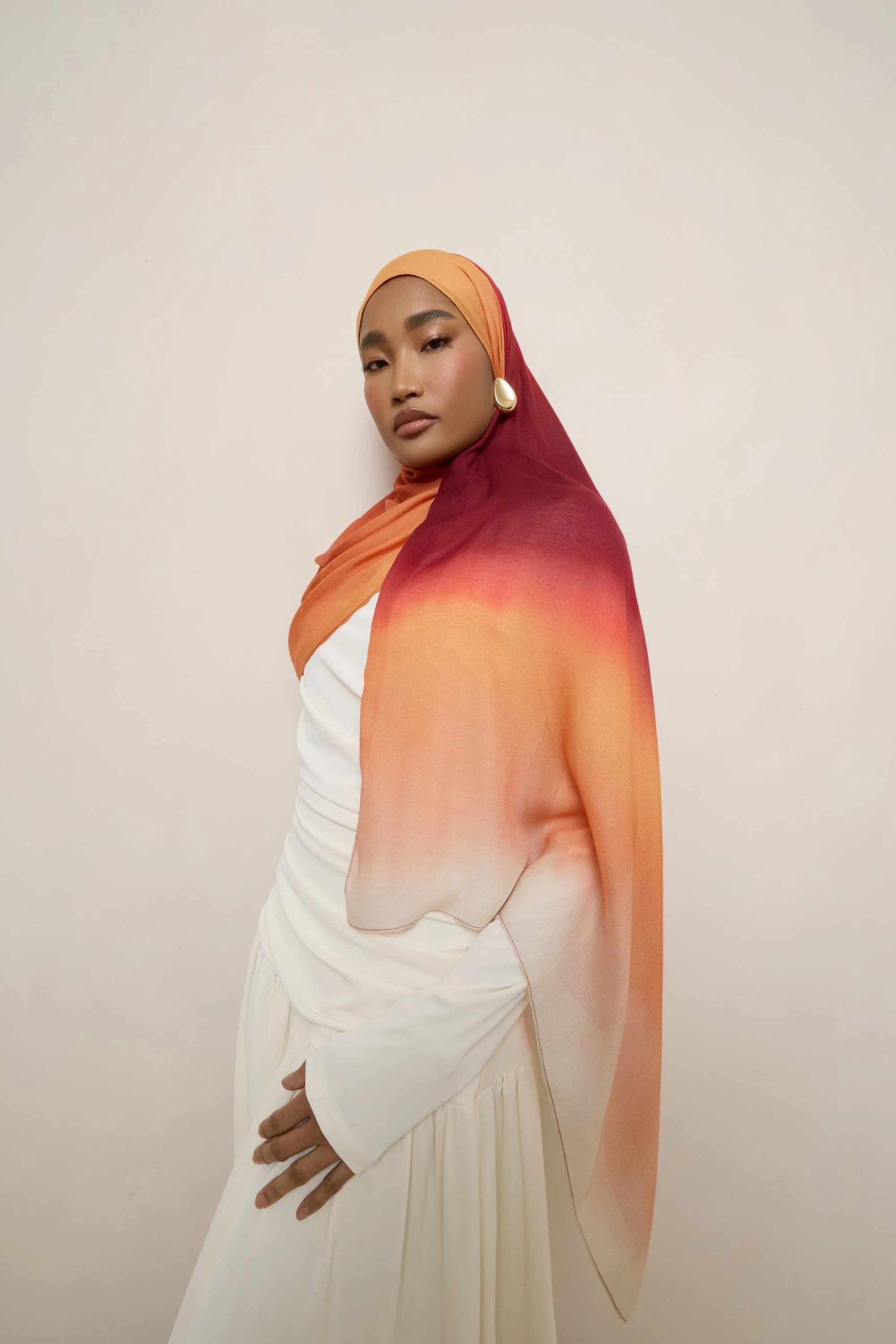 Printed Modal Hijab - Summer Ombre Drip - Image 6