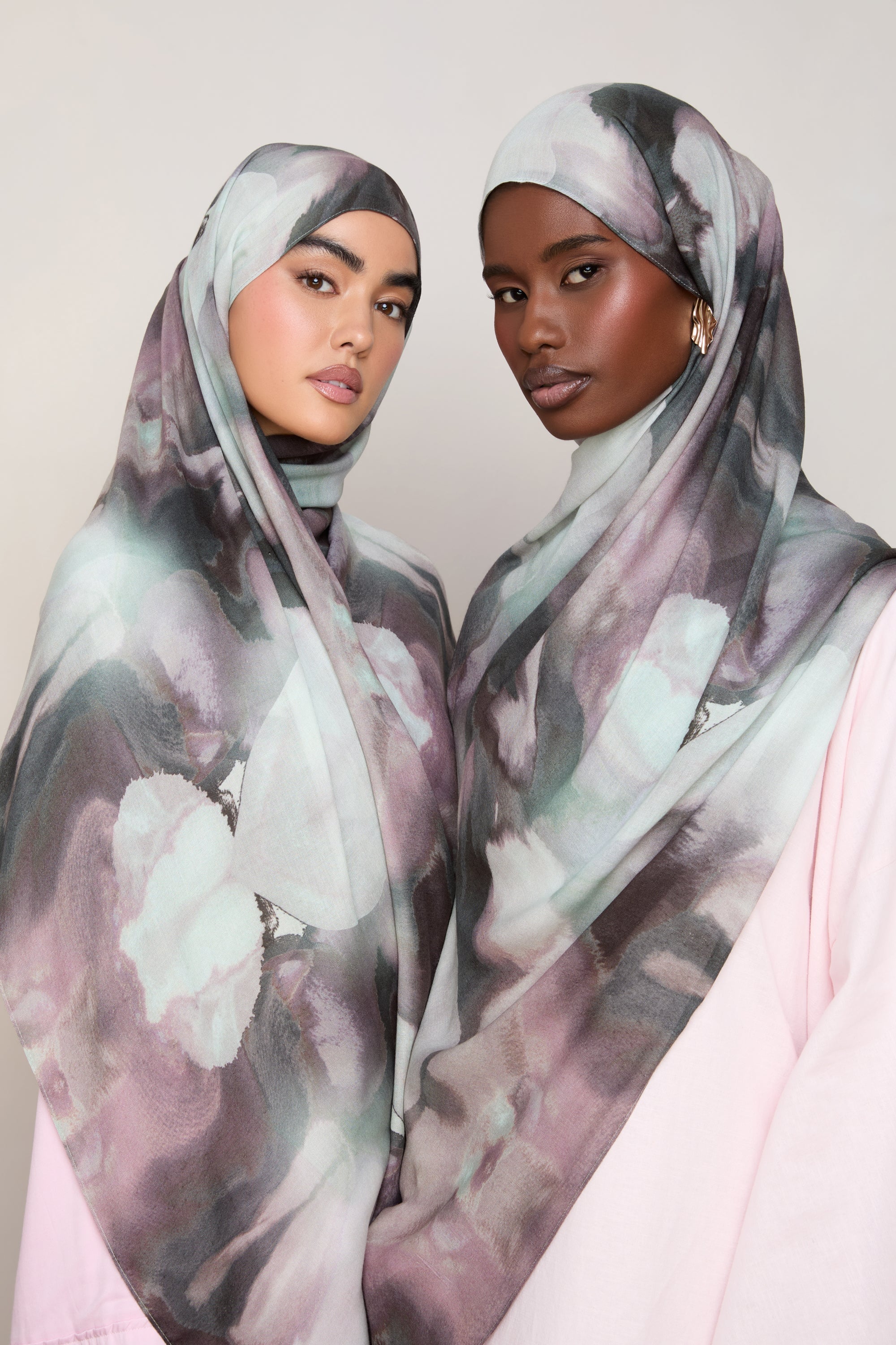 Printed Modal Hijab - Twilight Flora - Image 2