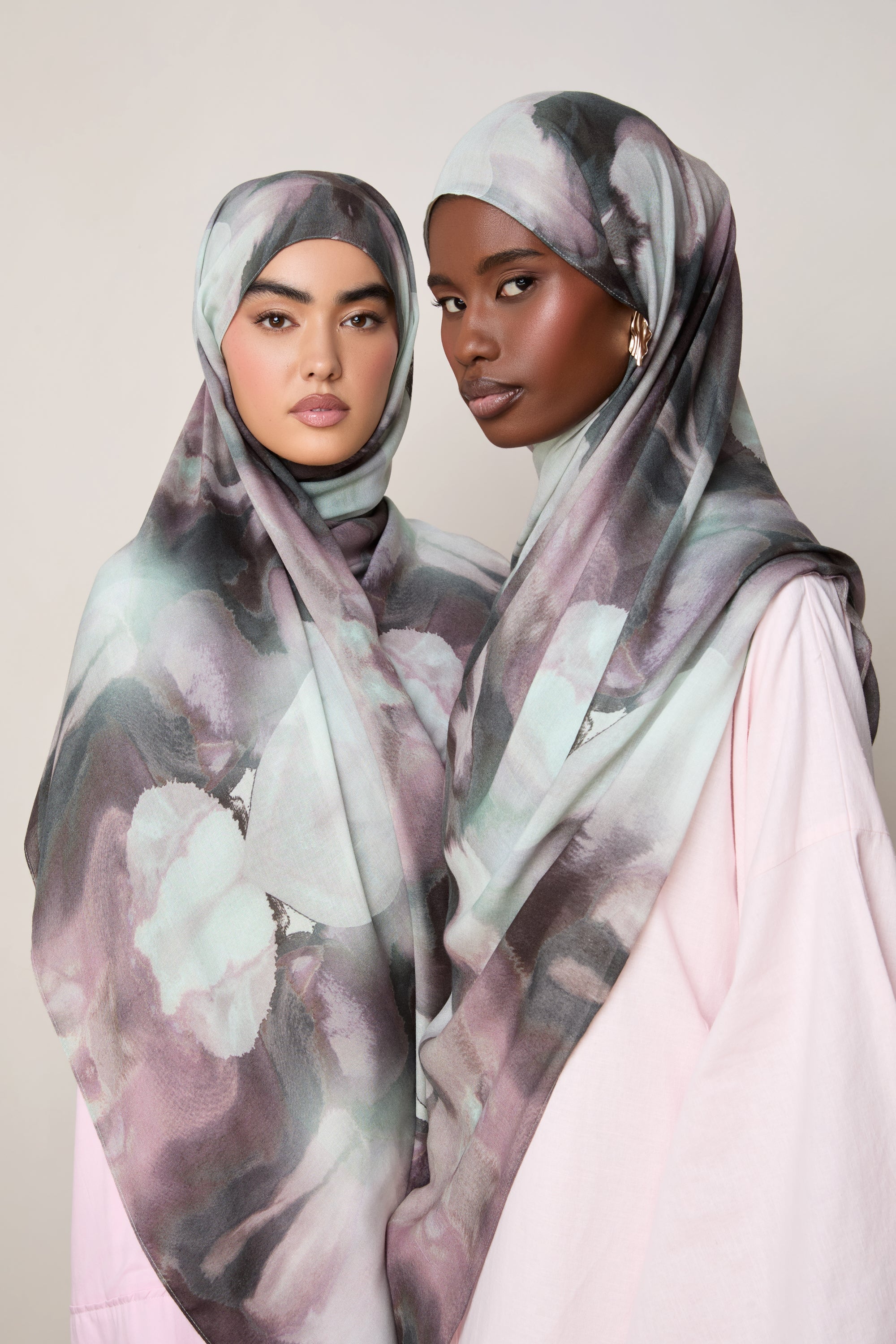 Printed Modal Hijab - Twilight Flora - Image 3