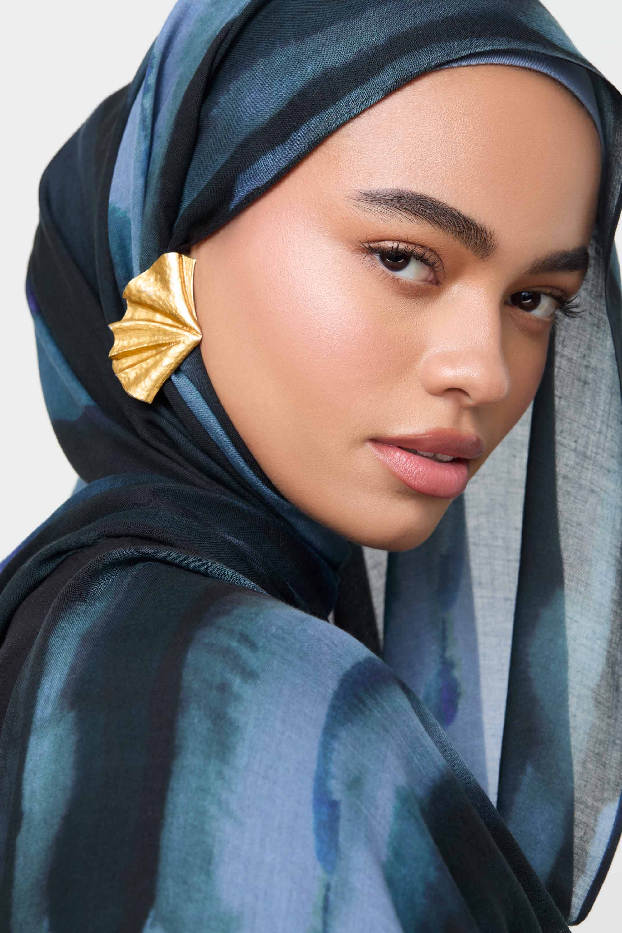 Printed Modal Hijab - Twilight Waves - Image 7