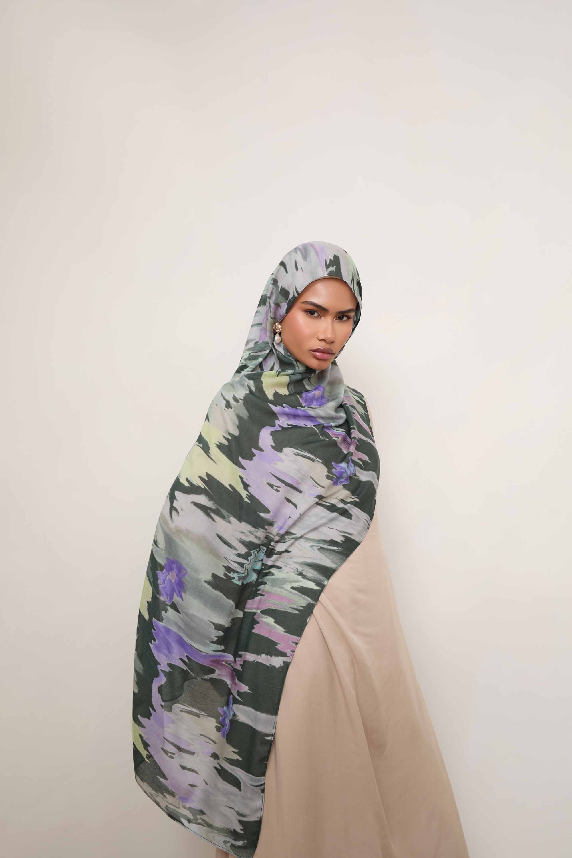 Printed Modal Hijab - Verdant - Image 5