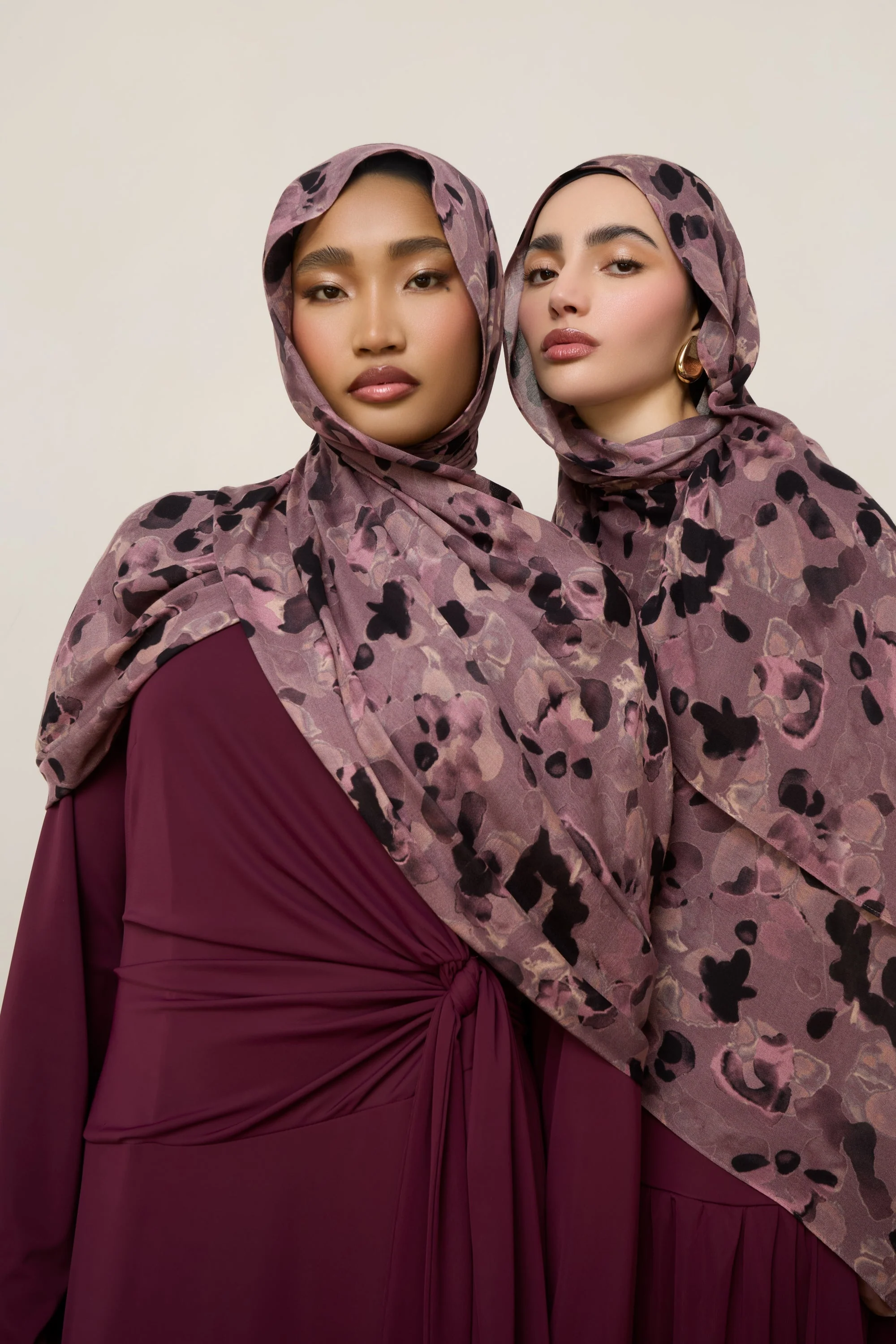 Printed Modal Hijab - Watercolor Bloom - Image 4