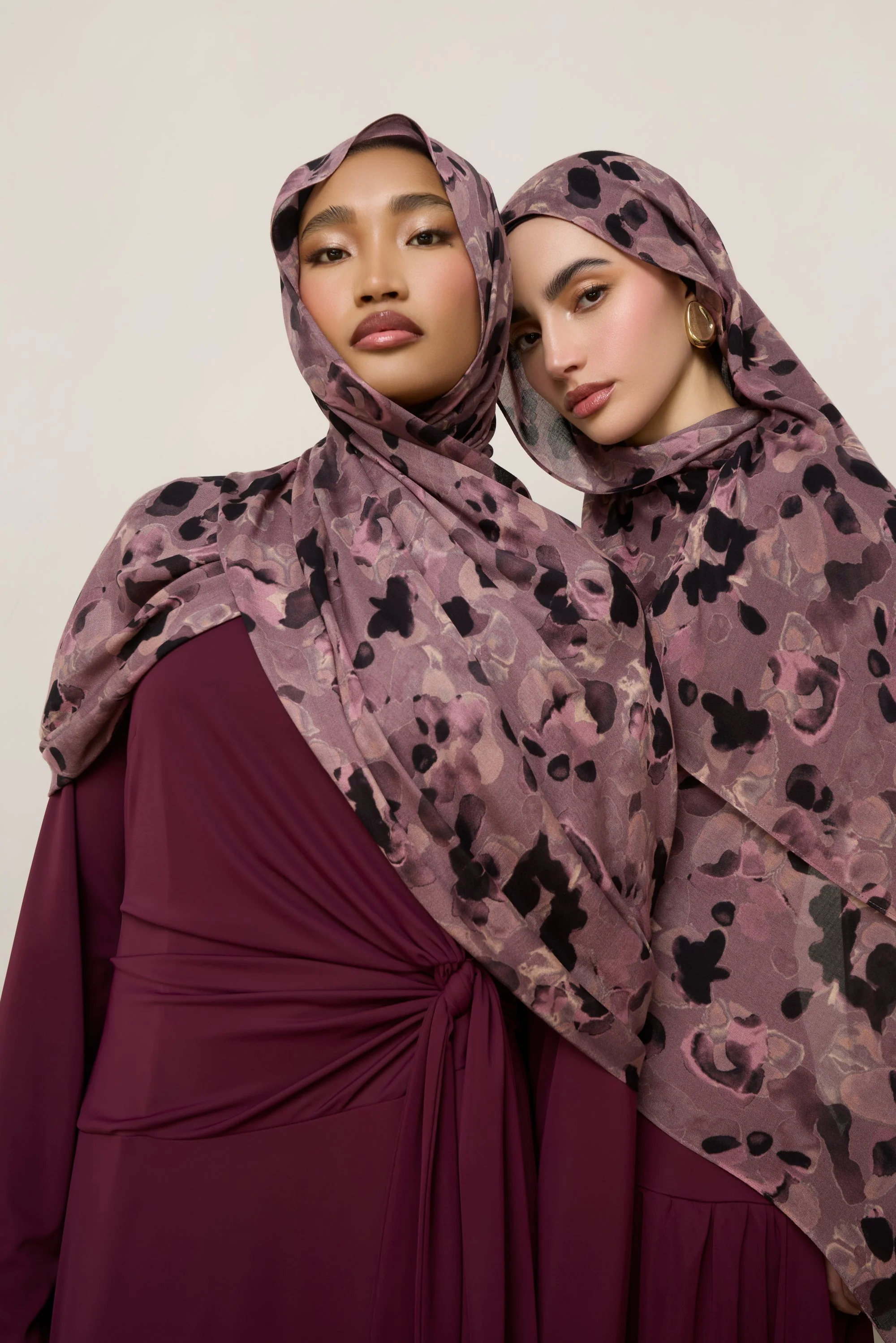 Printed Modal Hijab - Watercolor Bloom - Image 5