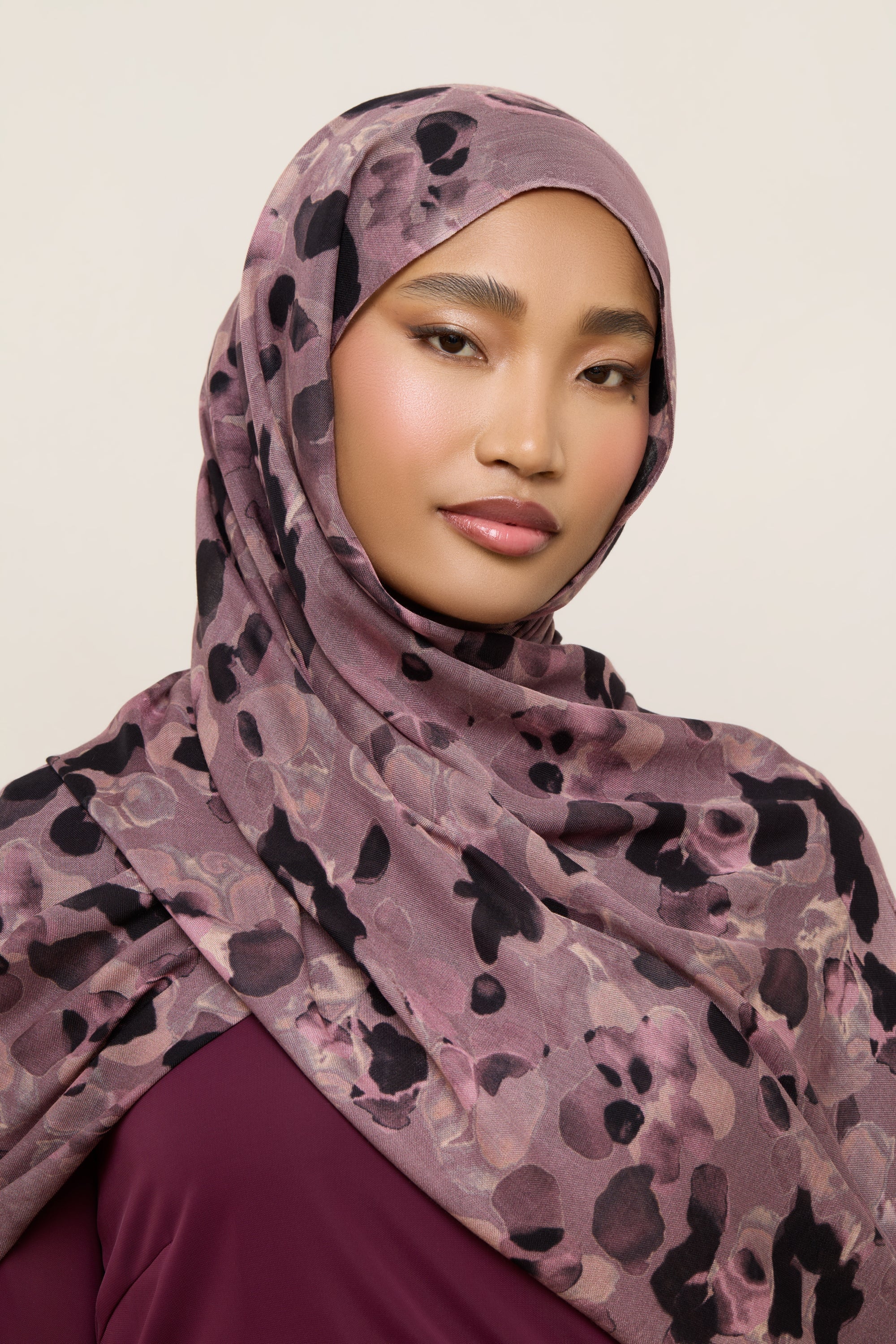Printed Modal Hijab - Watercolor Bloom - Image 7
