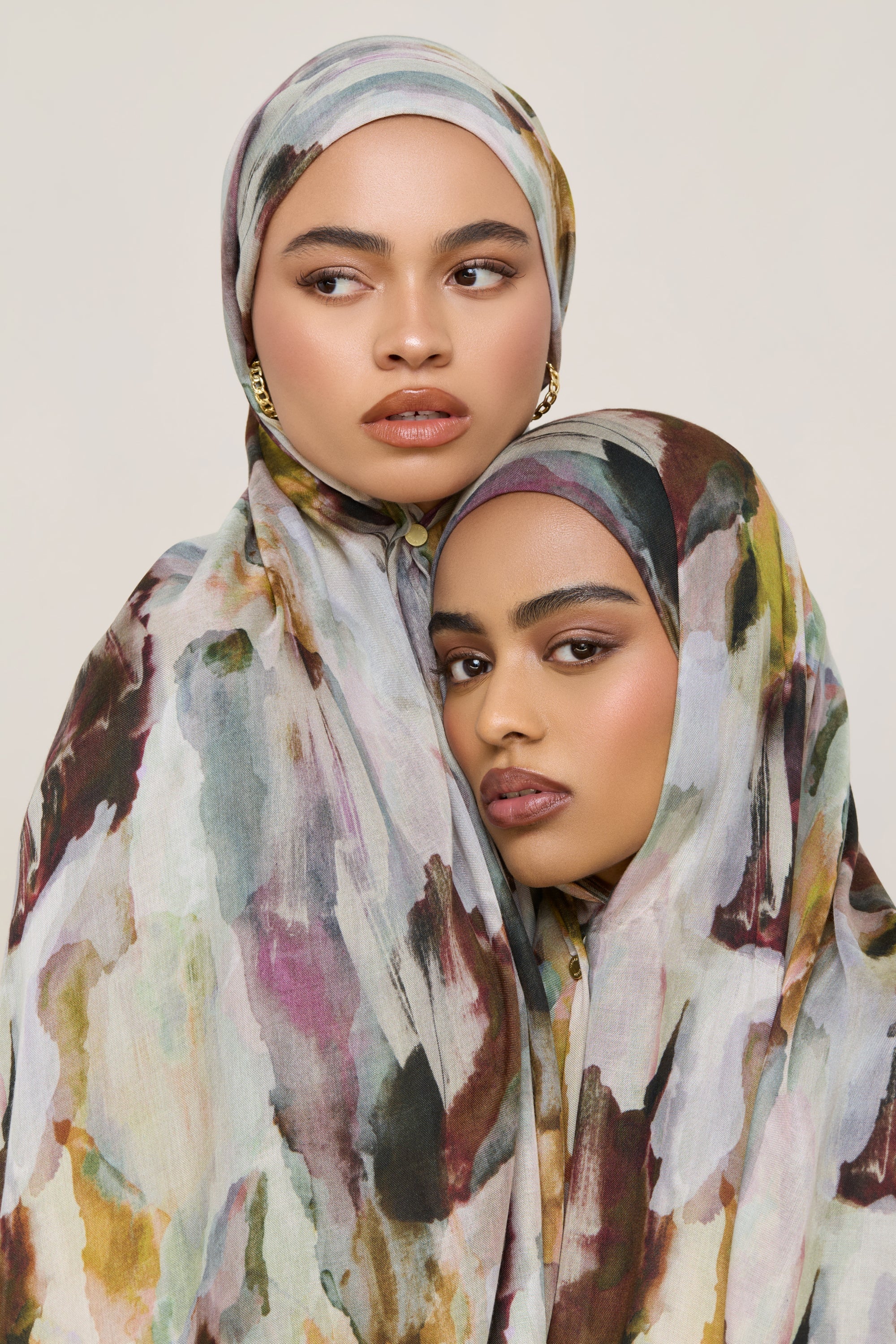 Printed Modal Hijab - Watercolor Oasis - Image 6