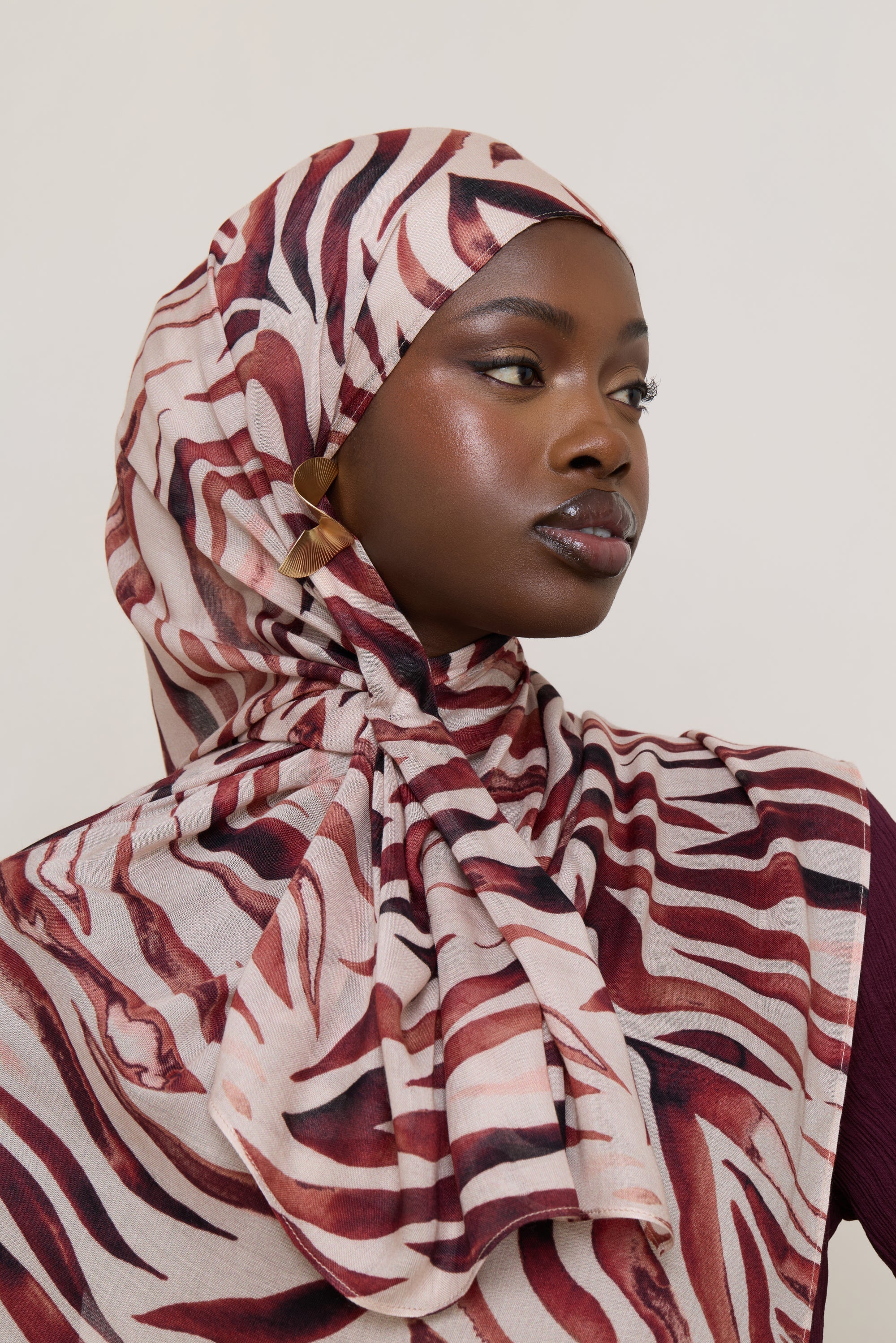 Printed Modal Hijab - Zebra Stripes - Image 3