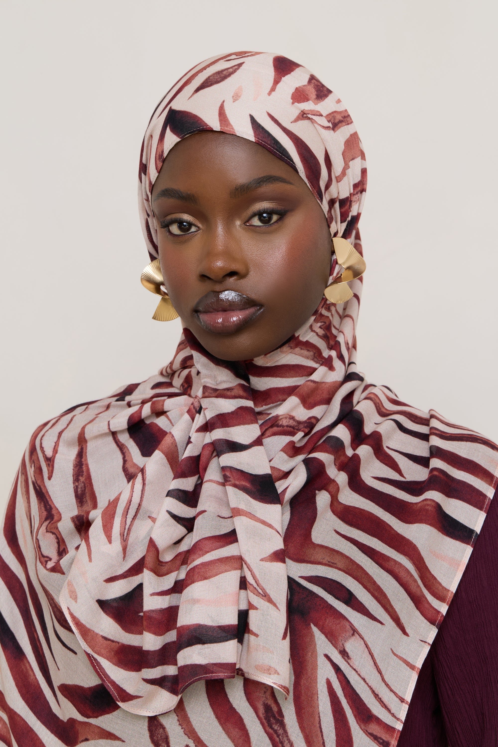 Printed Modal Hijab - Zebra Stripes - Image 4