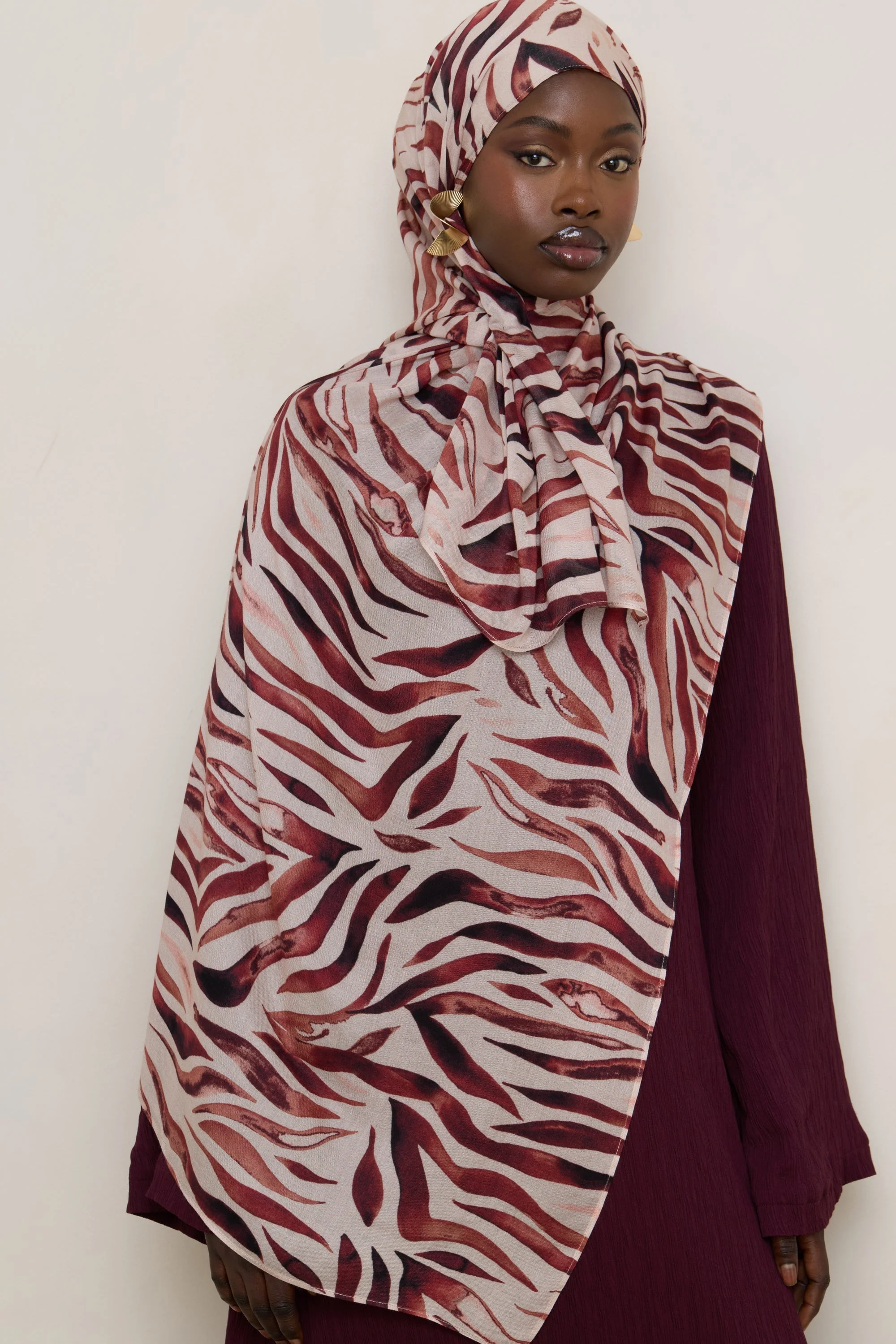 Printed Modal Hijab - Zebra Stripes - Image 8